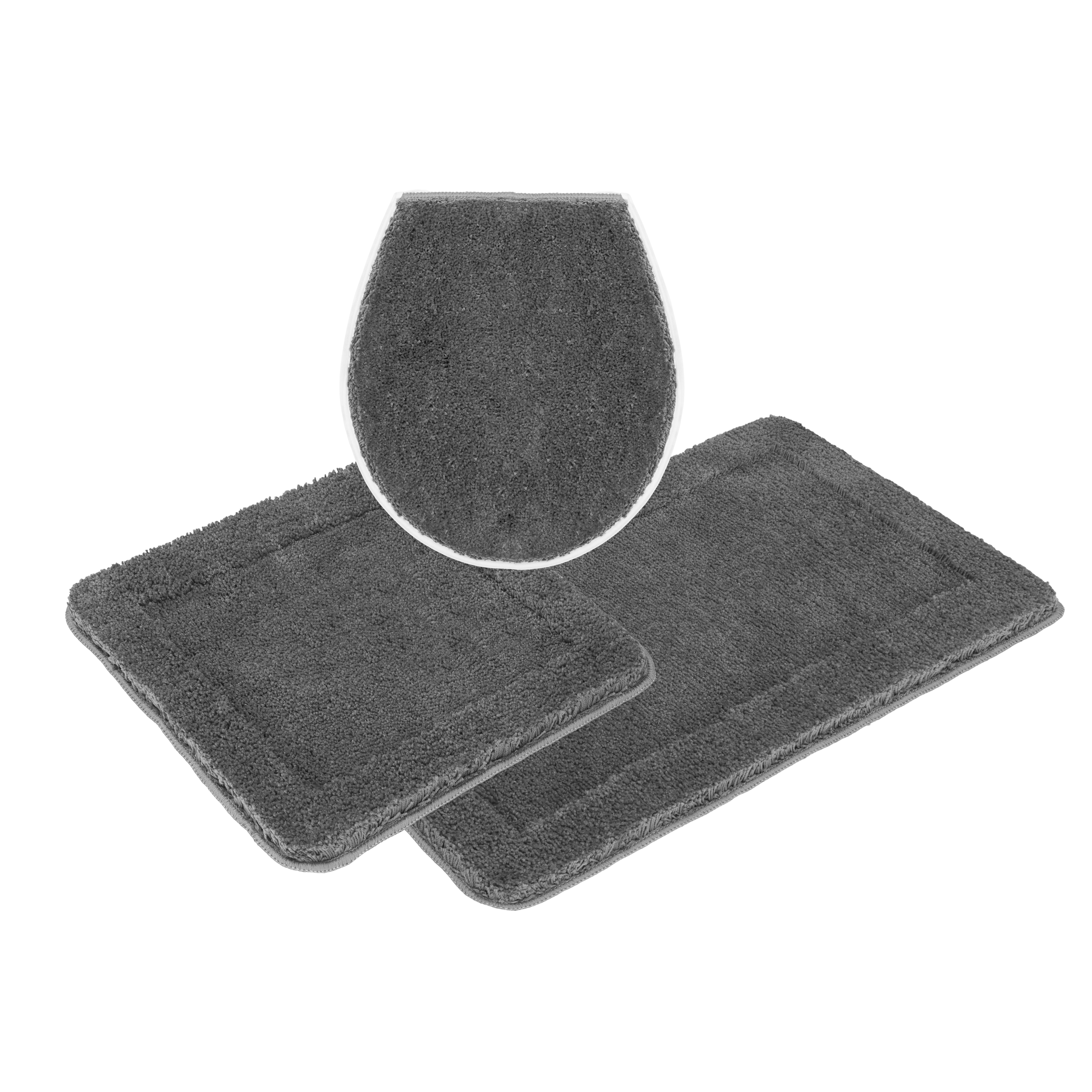 OTTO home Badematte "Sanremo mit Rahmen, Badvorleger, Badezimmer, sehr weich, Hoch-Tief" Höhe 25 mm rutschhemmend beschichtet fußbodenheizungsgeeignet schnell trocknend Badteppich, unifarben, rechteckig und als 3-tlg. Set erhältlich
