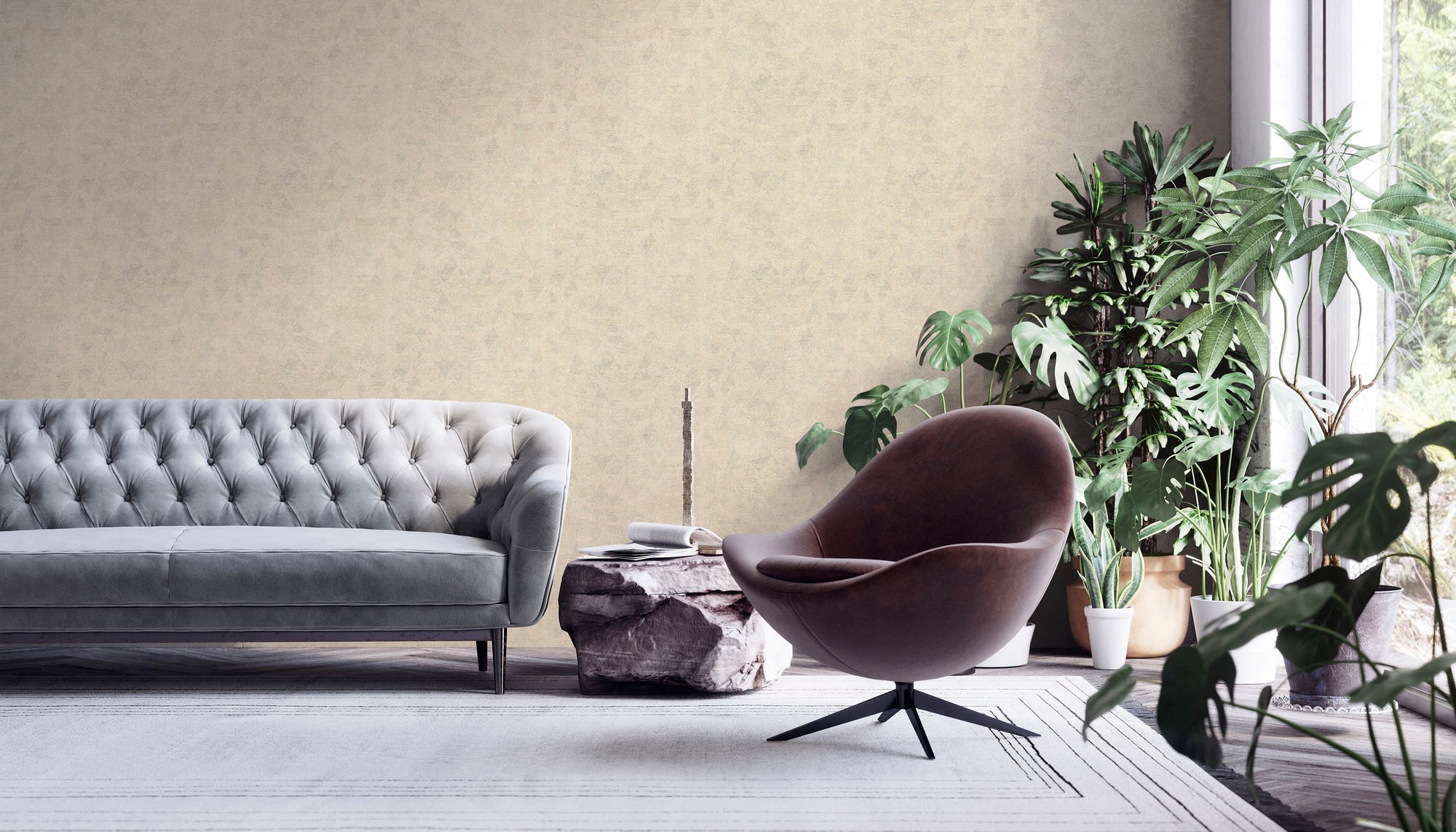 living walls Vliestapete »My Home My Spa«, geometrisch-grafisch-Motiv, Geometrische Tapete Grafik Tapeten Wohnzimmer Schlafzimmer Küche Optik