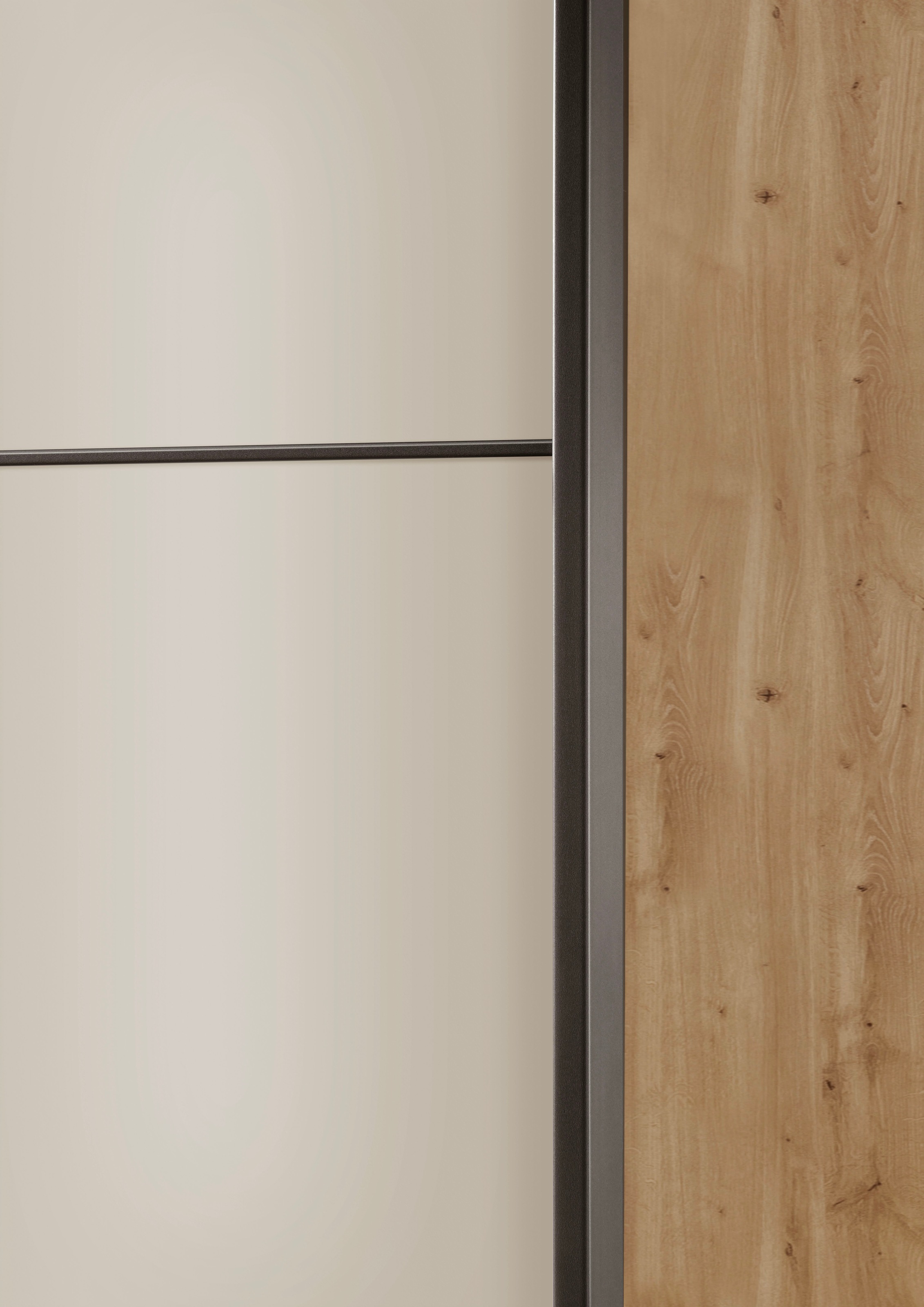 WIEMANN Schwebetürenschrank »Phoenix, Made in Germany, modernes Design, Highlight, Blickfang« Viele Farbkombinationen, in 4 Breiten und in 2 Höhen erhältlich,  maximaler Staurraum, inkl.Einlegeböden, Wäscheböden u. Dämpfer