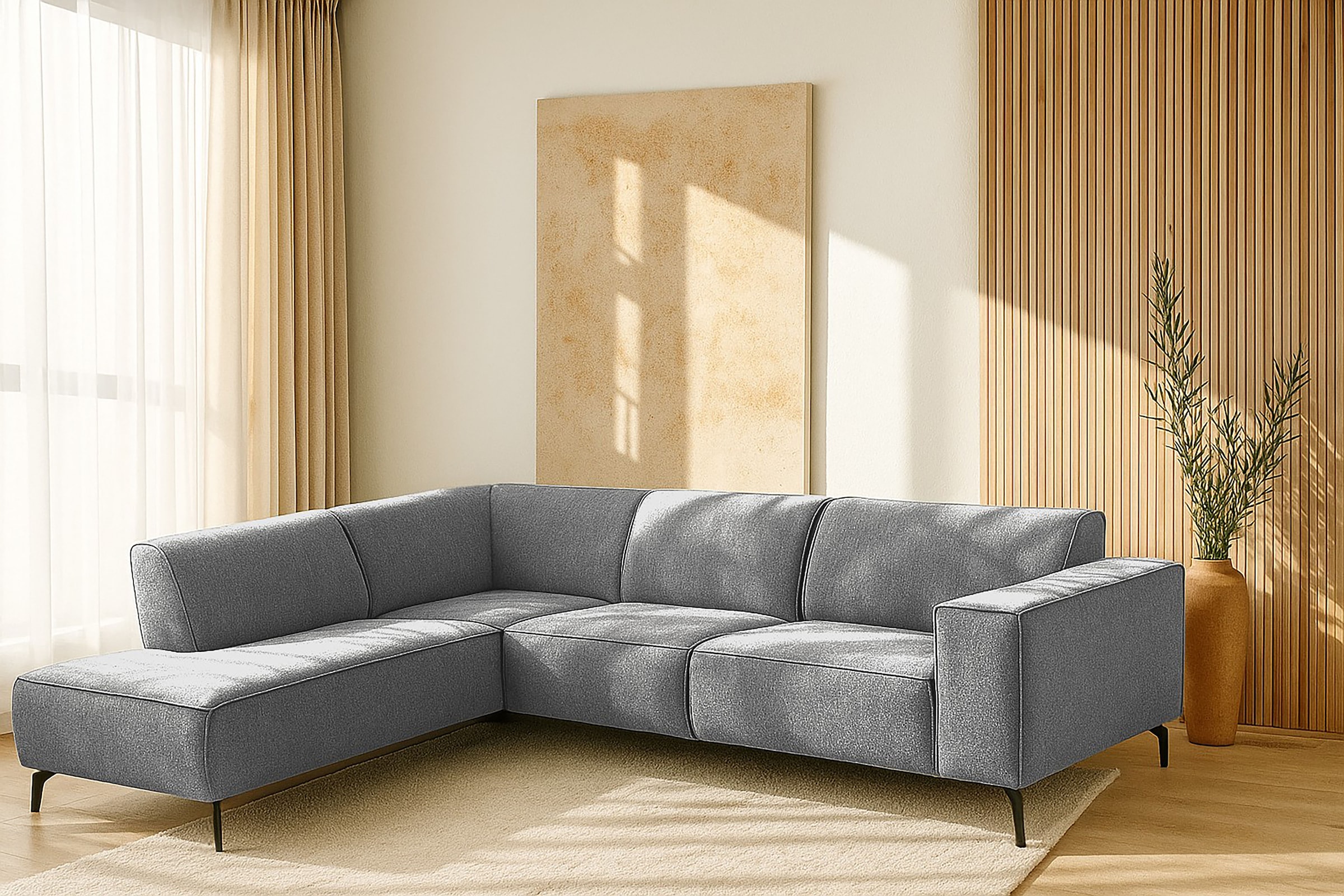 OTTO home Ecksofa "Lorcan, Breite 275 cm, weiches Sitzgefühl" Massivholz- o günstig online kaufen