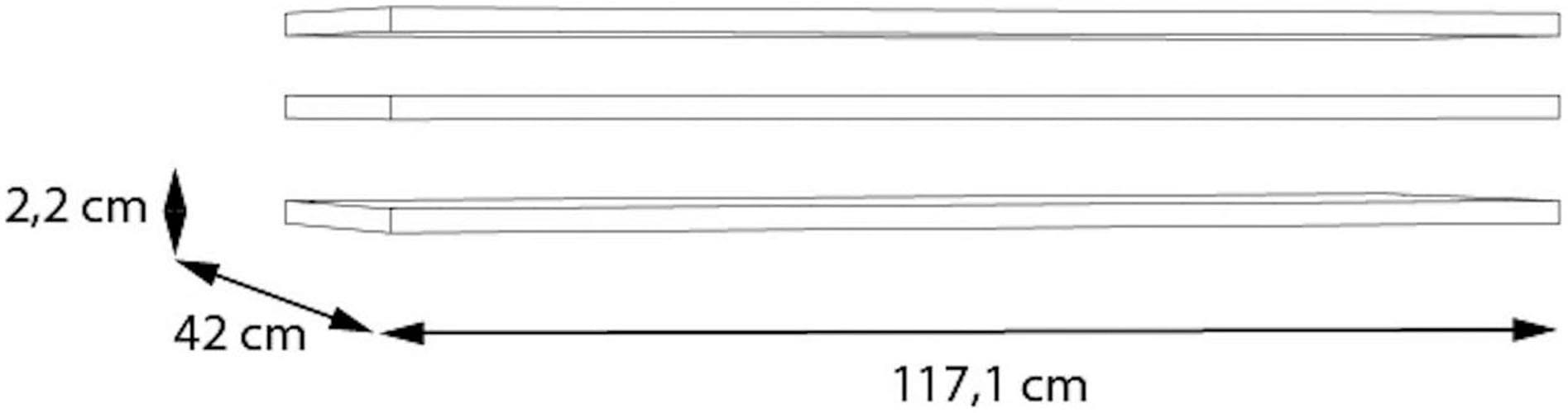 Einlegeboden FORTE, B:117,1cm H:2,2cm T:42cm, grau, Holzwerkstoff, Einlegeböden, 3 tlg. Set, Breite 117 cm