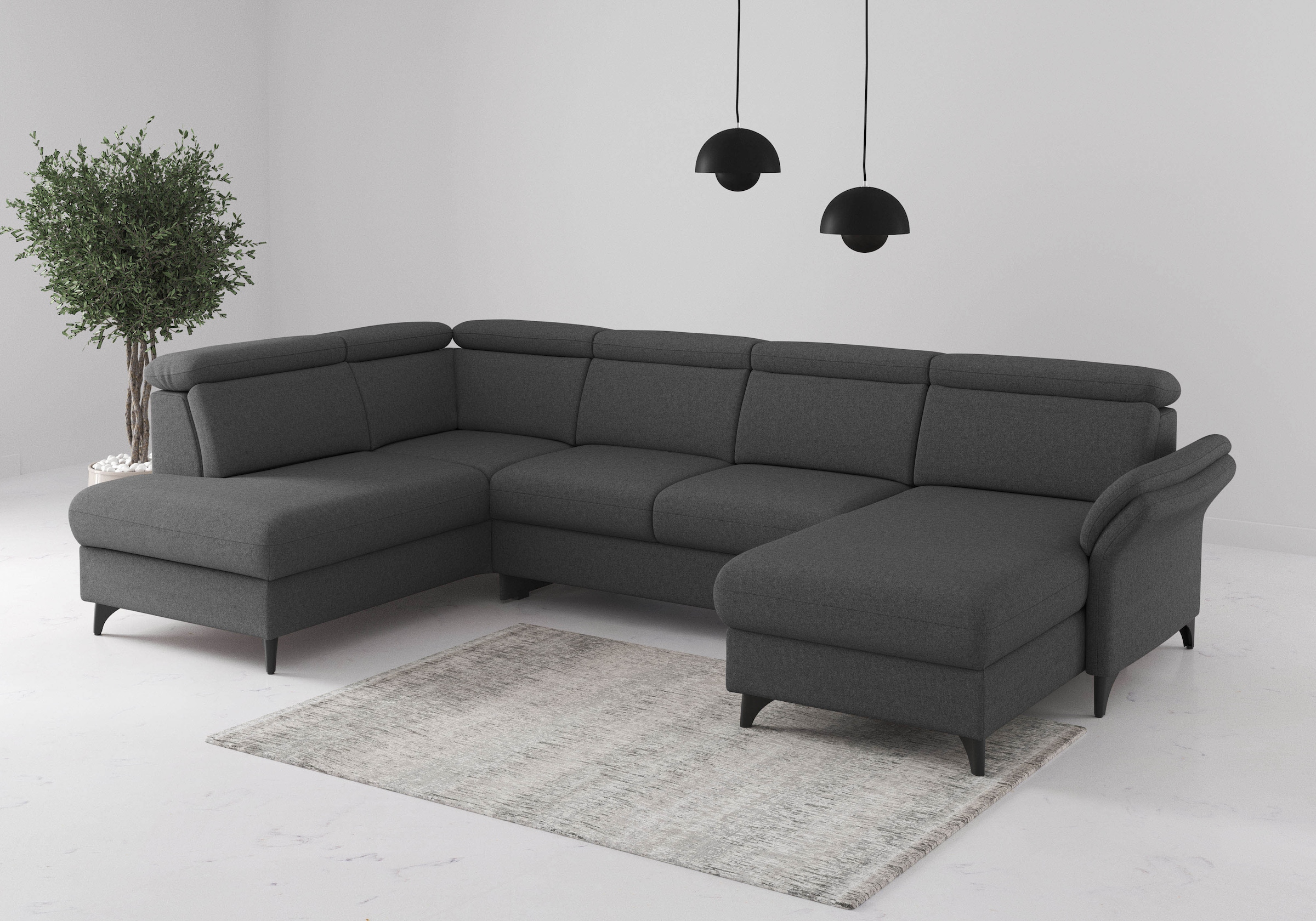 sit&more Wohnlandschaft "Glendale, U-Form" inkl. Kopfteilverstellung,wahlweise mit Vorziehsitz und Bettkasten