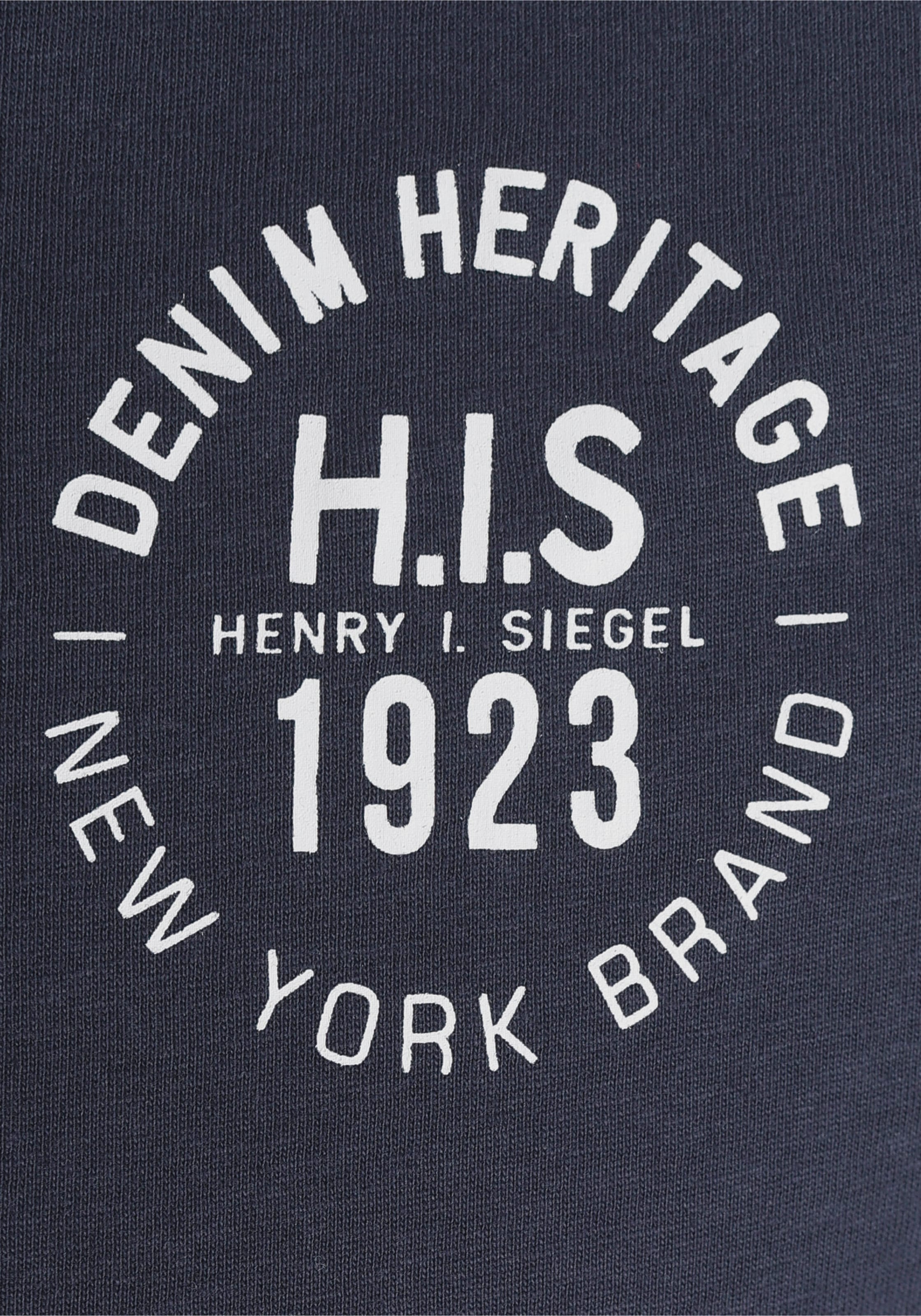 H.I.S T-Shirt, (Packung, 3 tlg., 3er-Pack), schmal geschnitten, bedrucktes Design, aus 100% Baumwolle