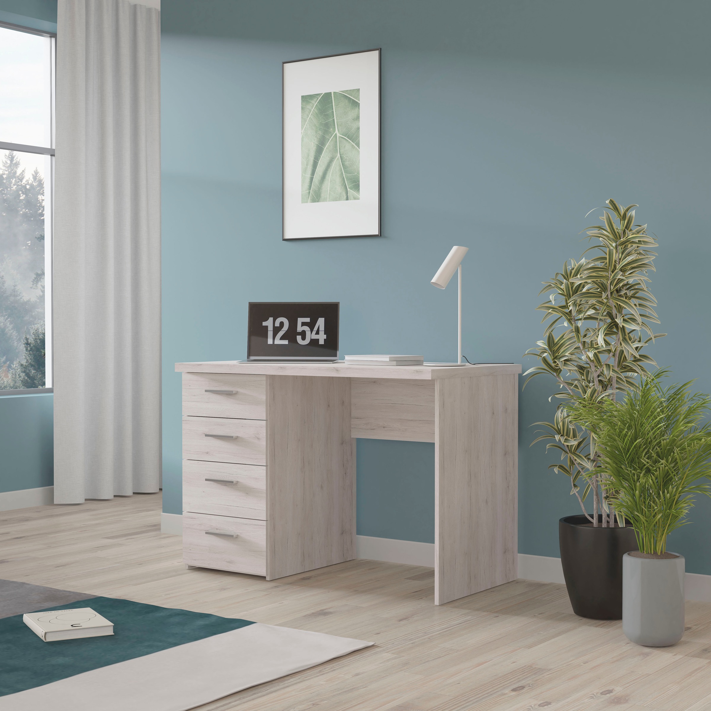 FORTE Schreibtisch »NET«, mit 4 Schubladen, Breite 110 cm