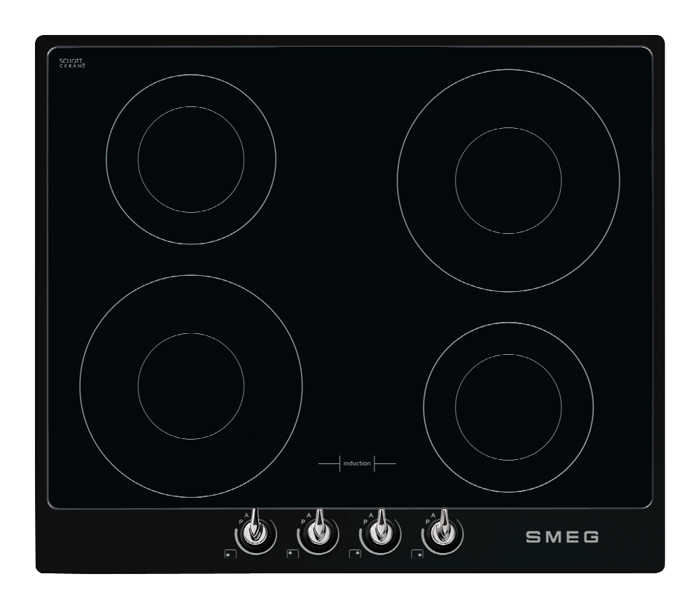 SMEG Induktions-Kochfeld "SI964NM", B:59,6cm H:5cm T:51cm, schwarz, Kochfelder