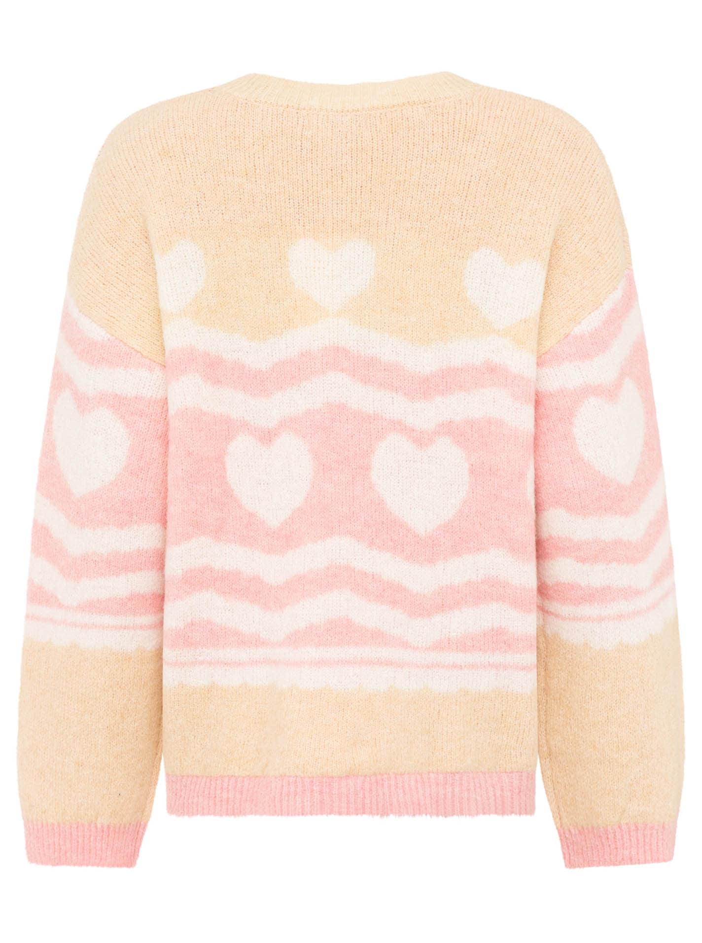 Zwillingsherz Strickpullover »"Lovely"« Rundhals, oversize, farbiges Muster mit Herzen, Strick