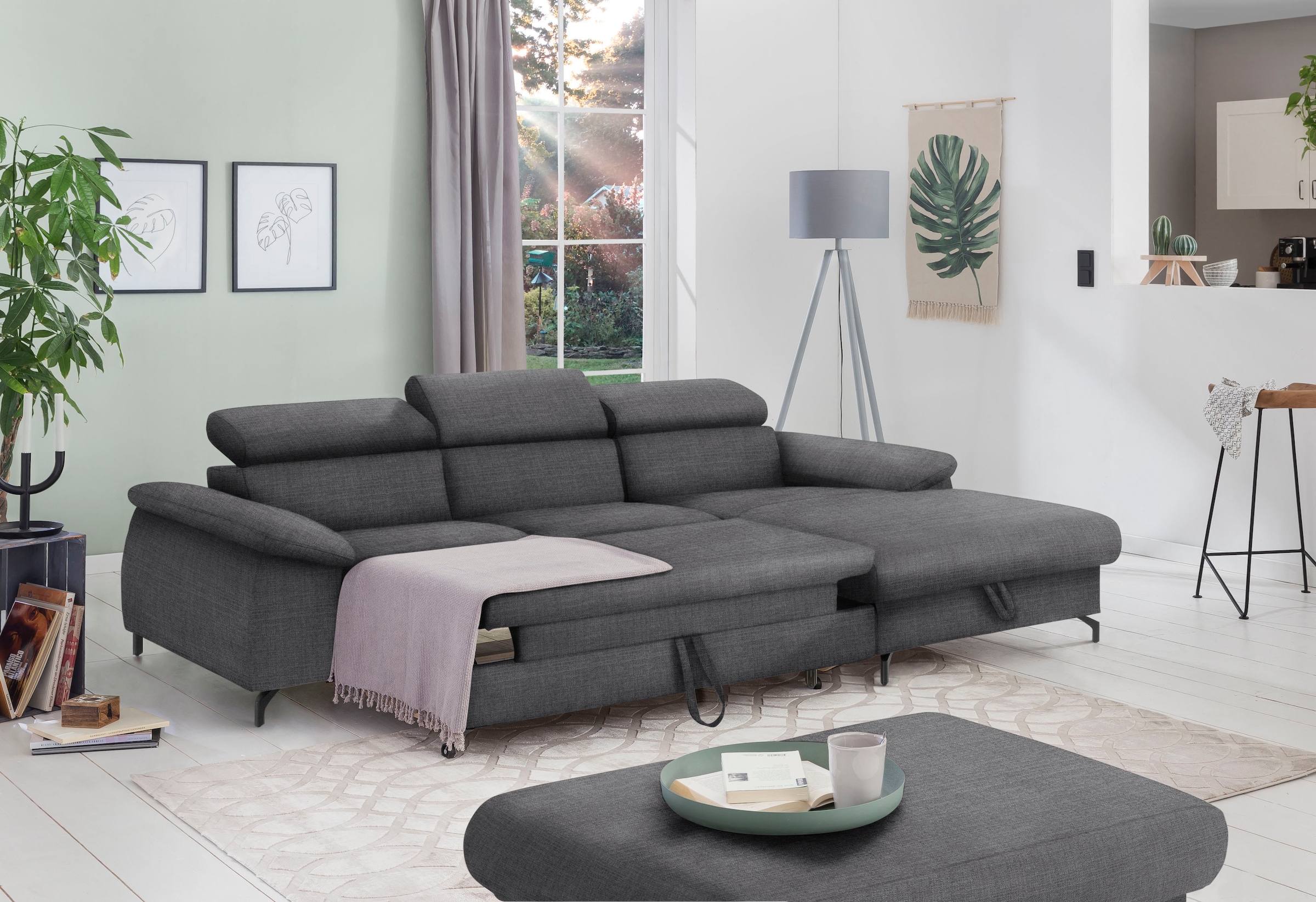 COTTA Ecksofa »Kitty L-Form«, mit Kopfteilverstellung, wahlweise mit Bettfunktion & Bettkasten