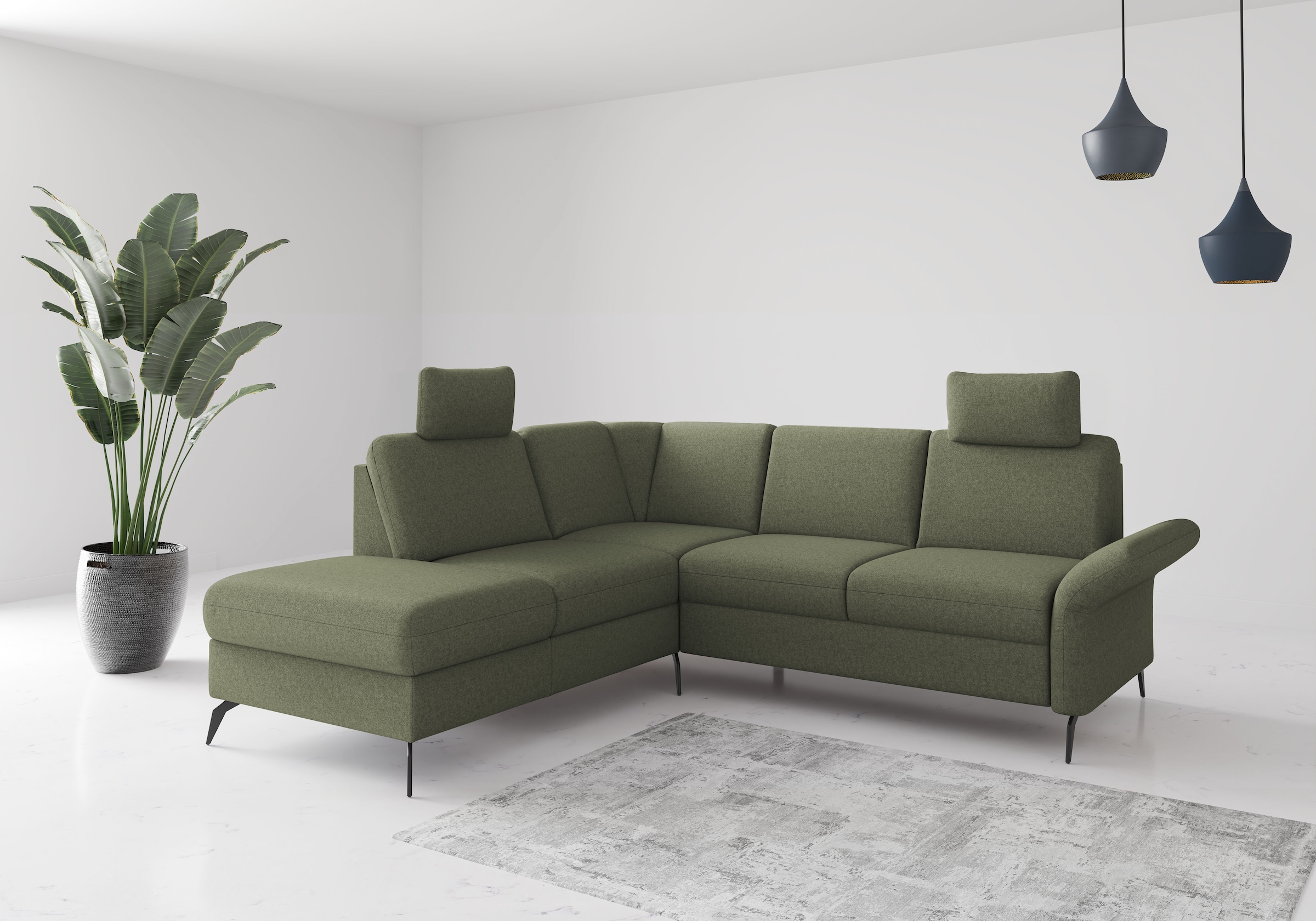 OTTO home Ecksofa "Rochelle" wahlweise mit Schlaffunktion, Bettkasten und Armteilverstellung
