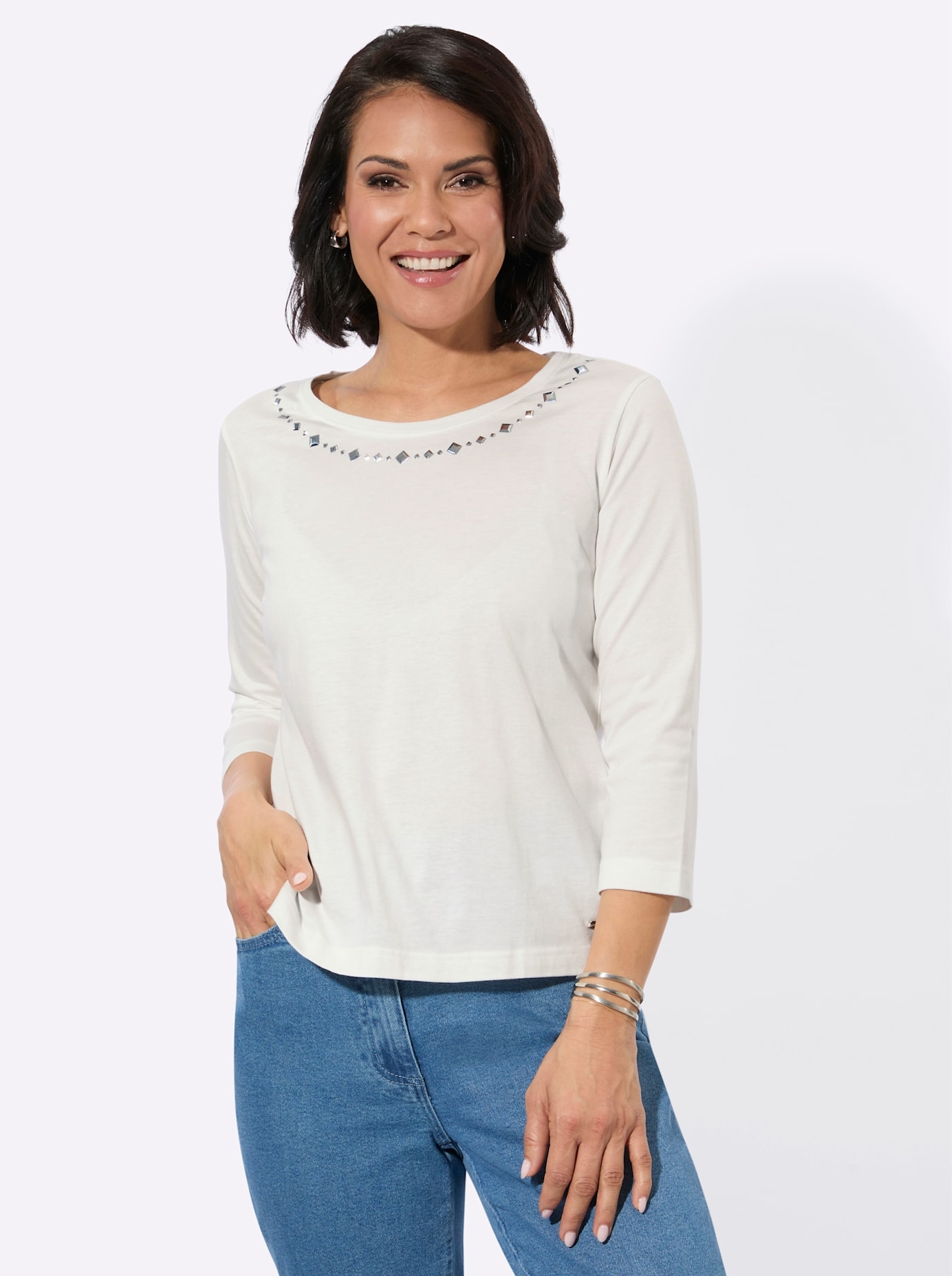 Casual Looks 3/4-Arm-Shirt "Rundhals-Shirt" 1