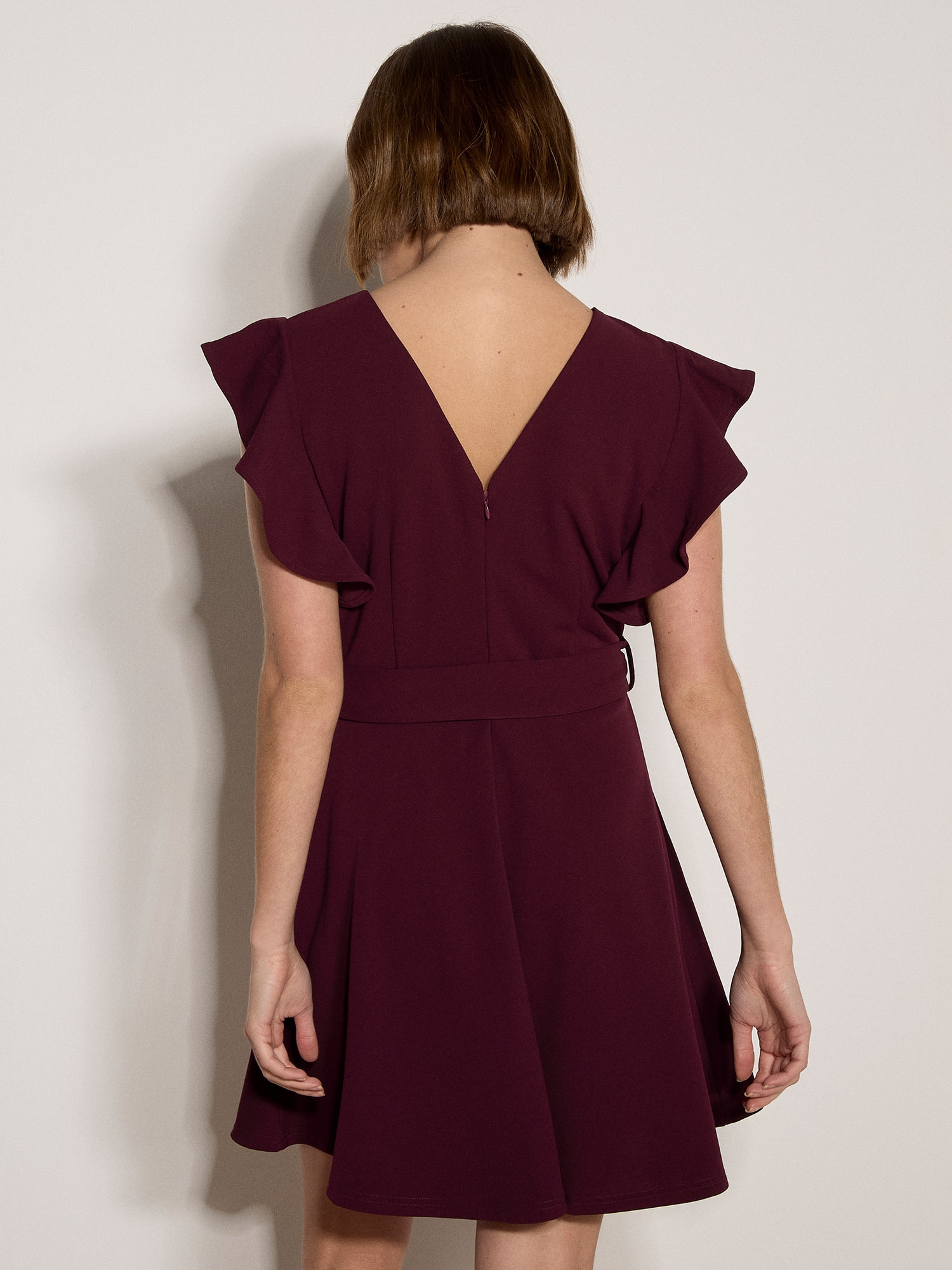 Apricot Minikleid »Mini-Kleid aus Jersey-Crêpe« mit Stoffgürtel, 2 tlg. mit Rüschenärmeln