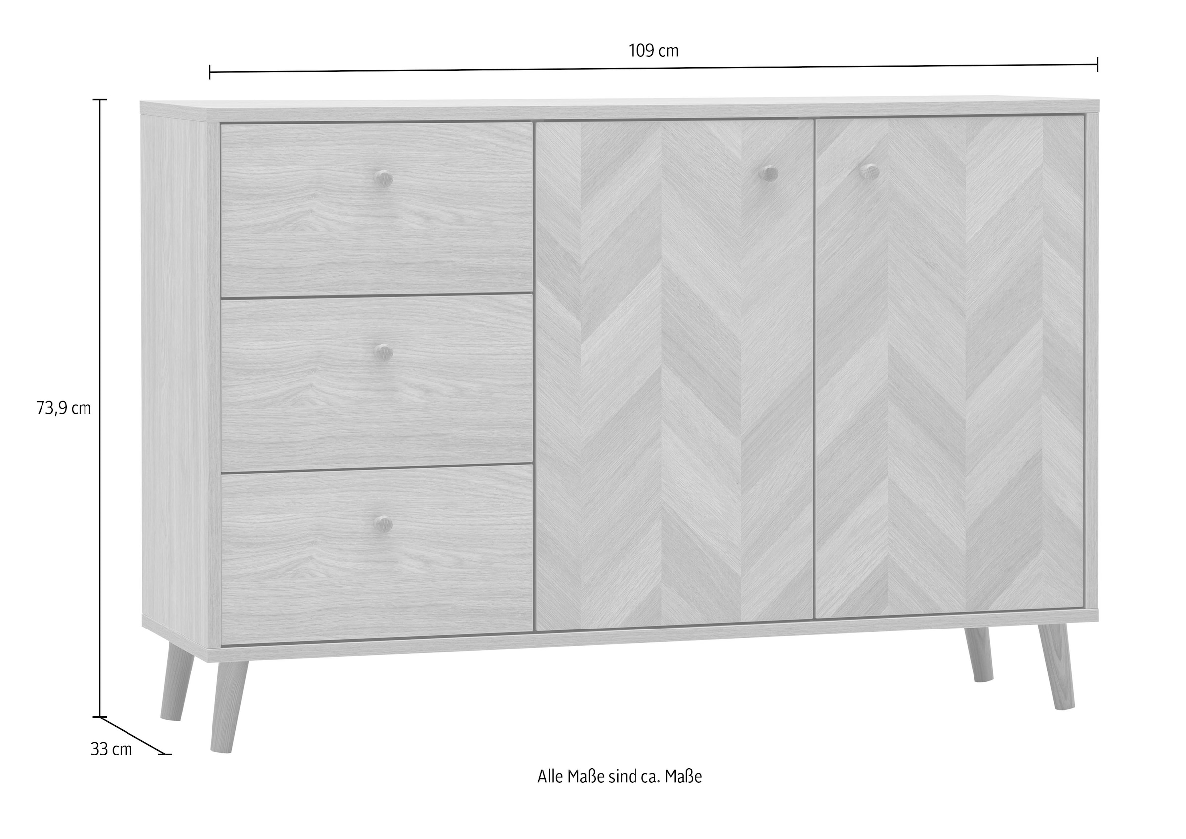 Schildmeyer Kommode »Visby, Sideboard, Made in Germany, B: 109 cm« 1 Stk. tlg. Solide Verarbeitung - Dieses Produkt ist in Deutschland gefertigt