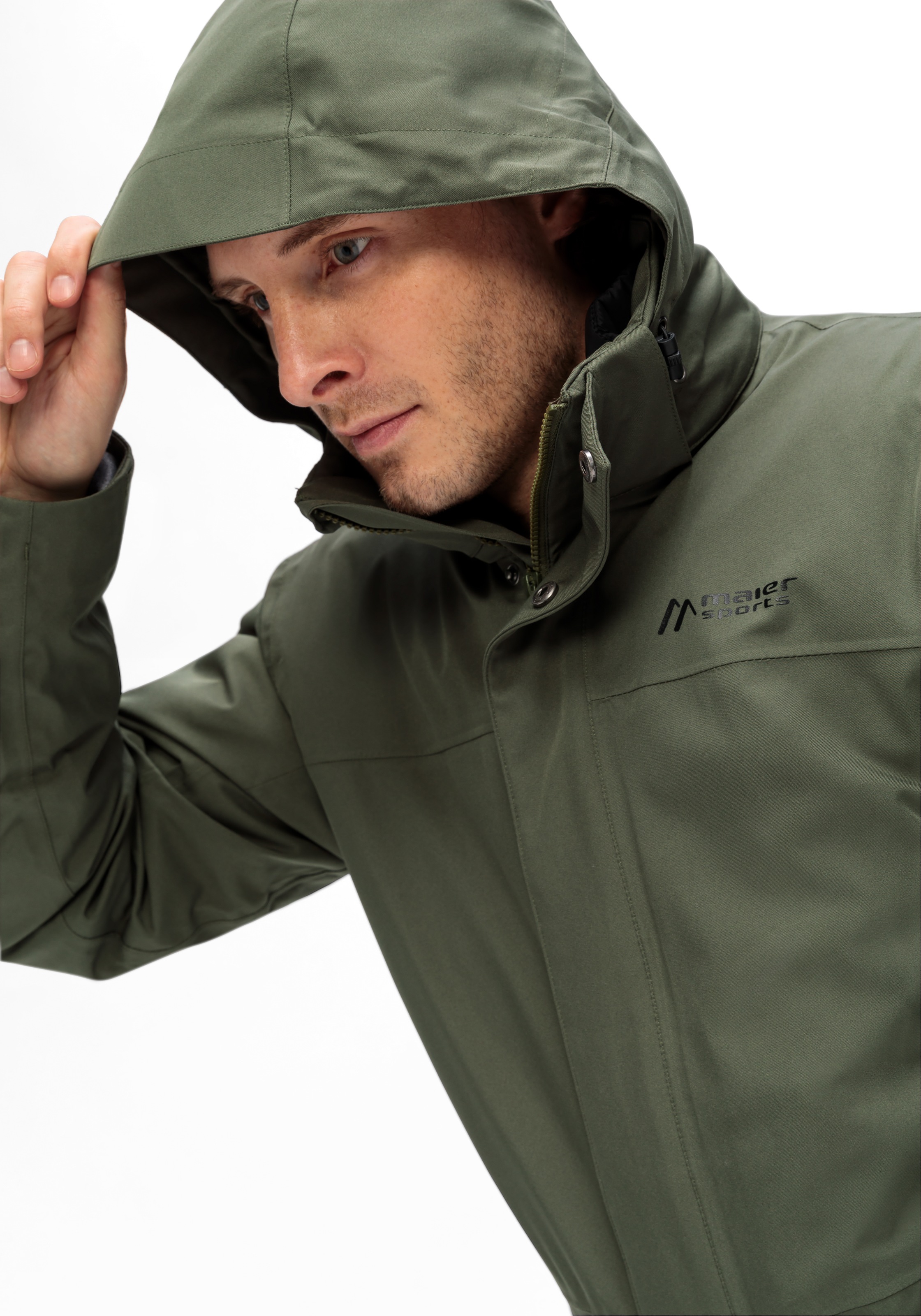 Maier Sports Funktionsjacke »Peyor 3in1«, Herren 3-in-1-Jacke, wind/wasserdicht, RV-Taschen und Kapuze