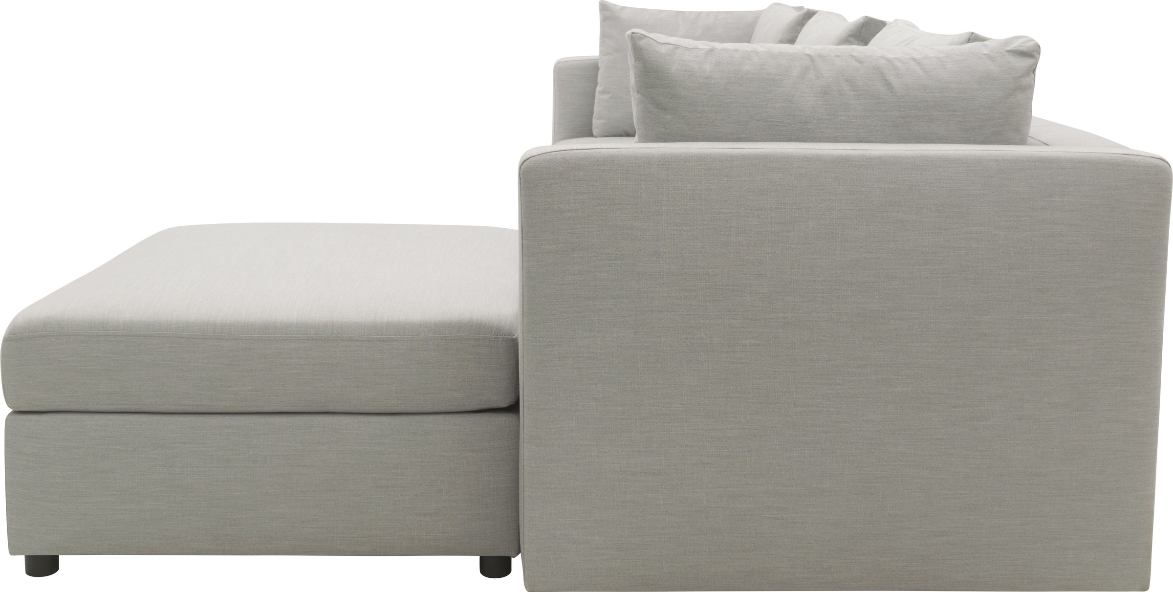 DOMO collection Ecksofa »Solskin, individuell erweiterbar/kombinierbar L-Form«, mit losen Kissen. Rücken- und Seitenteile als Stecksystem.