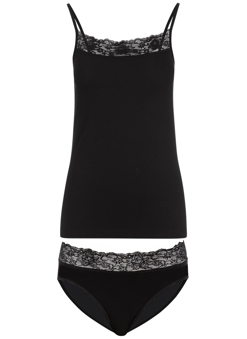 Trigema Unterhemd "TRIGEMA Unterwäsche-Set mit Spitze", 1 Stk. günstig online kaufen