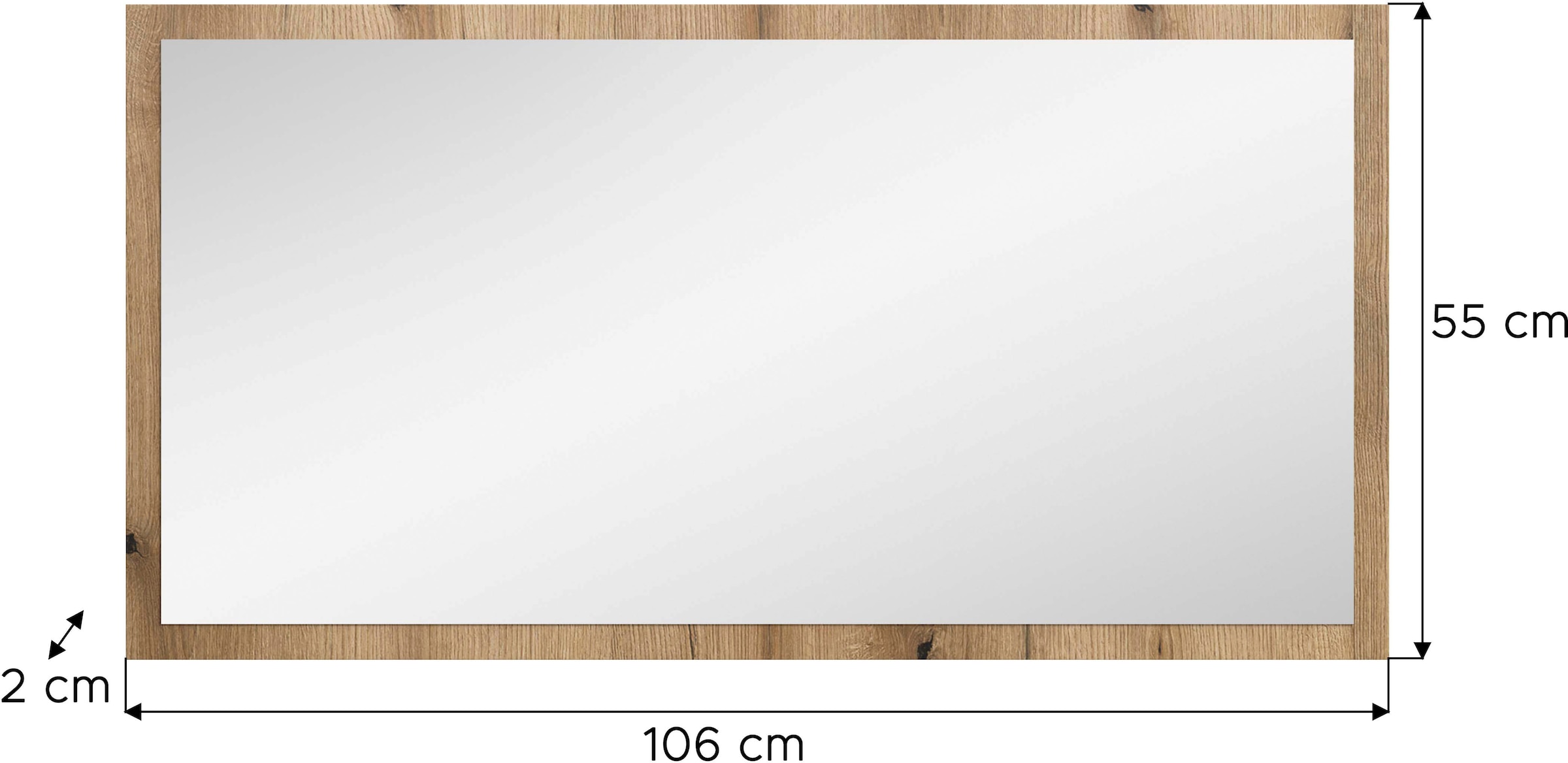 Home affaire Spiegel »TATIO,106x55x2 cm, große Spiegelfläche« Garderobenspiegel, Flurspiegel