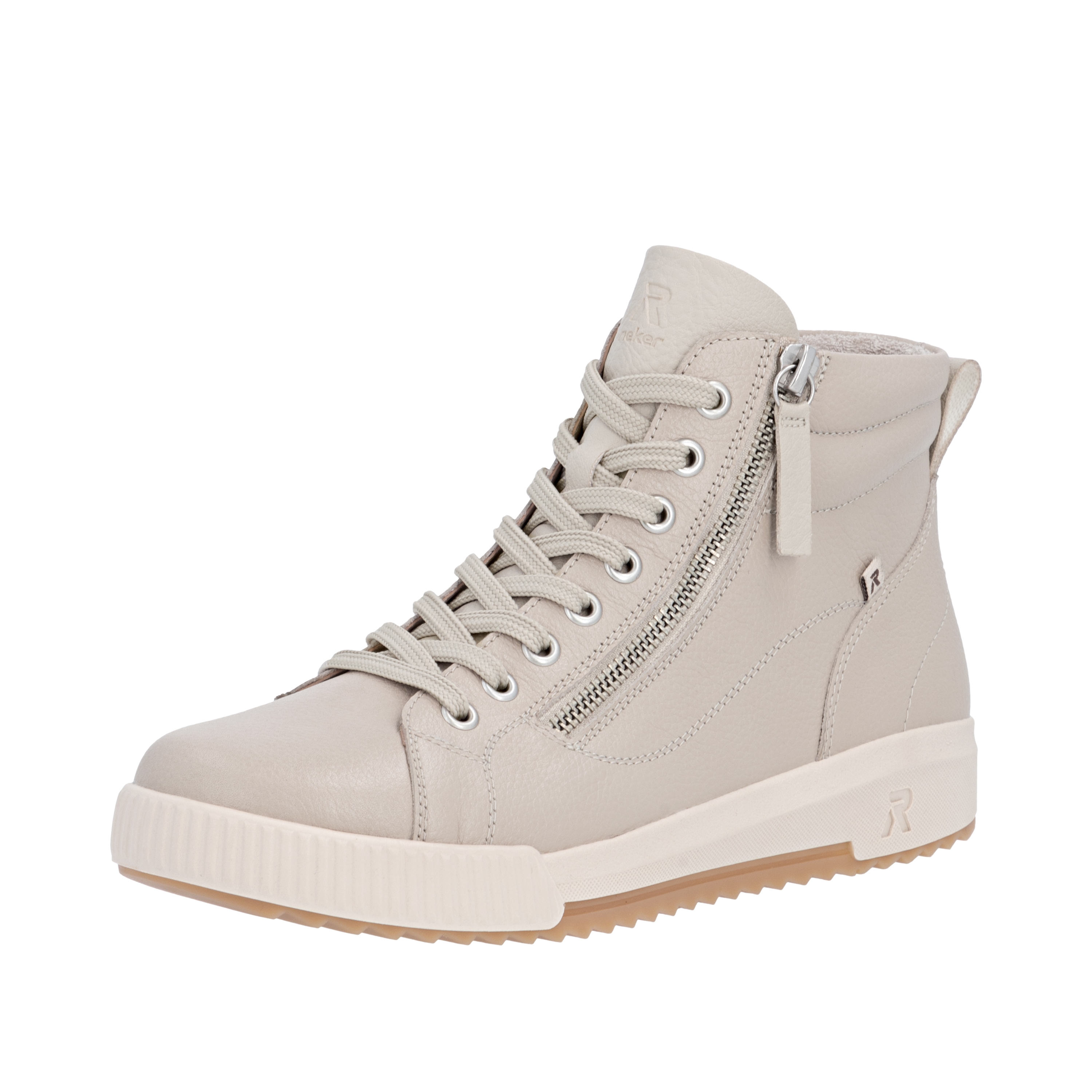 RIEKER Sport Schnürboots Stiefelette, High Top Sneaker, Freizeitboots mit Reißverschluss