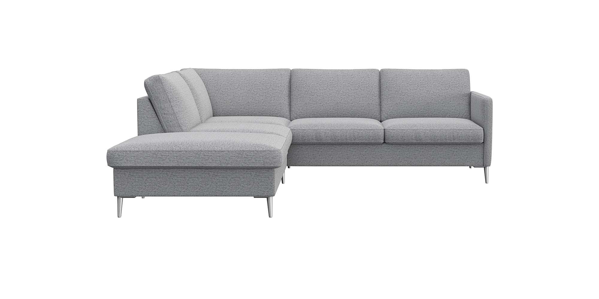 FLEXLUX Ecksofa "Fiore, L-Form", schmale Armlehnen, Füße alufarben, B/T 234 günstig online kaufen