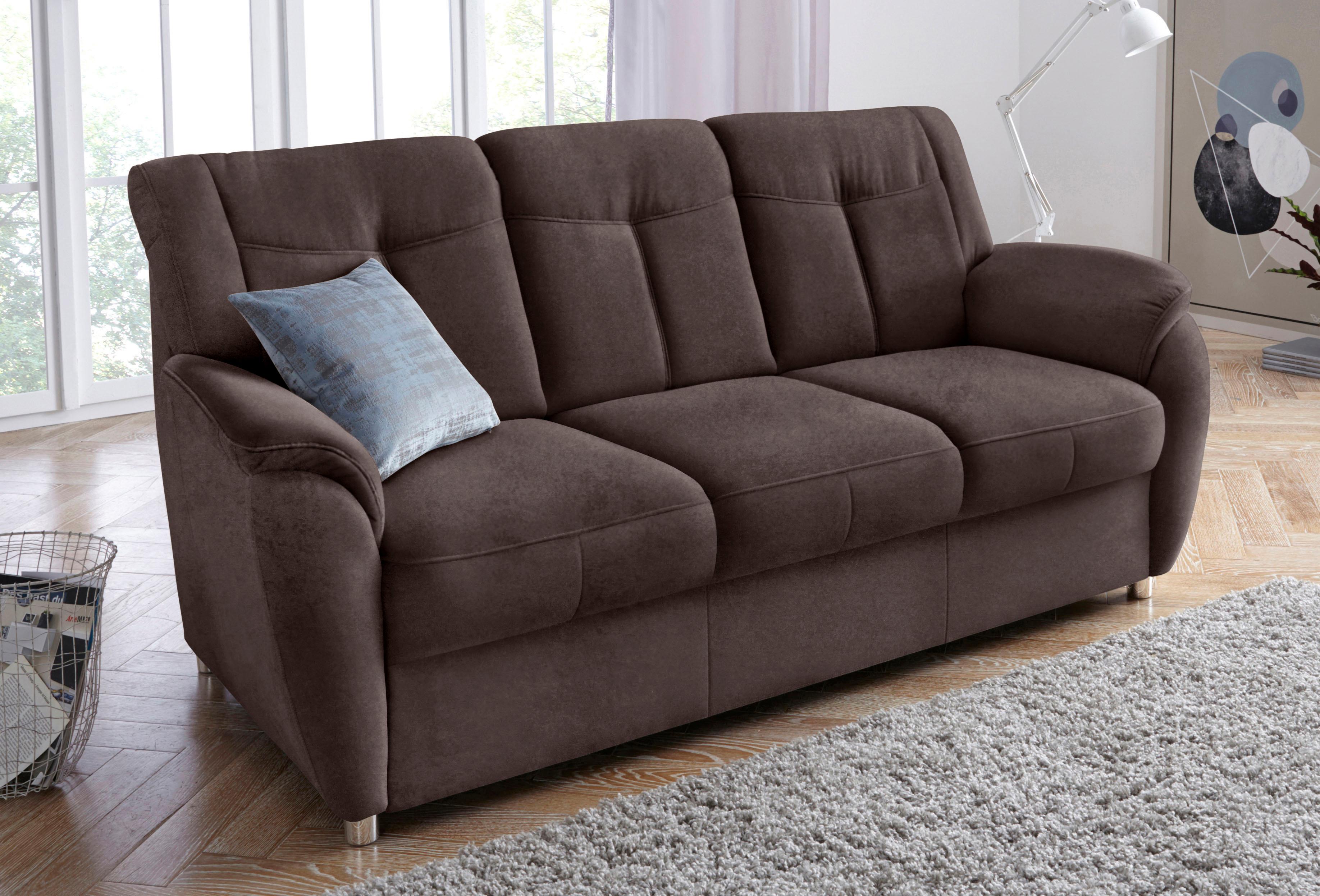 sit&more 3-Sitzer "Sonoma, B: 189 cm, Federkern, Komfortsitzhöhe 45 cm" Couch frei stellbar, 3-Sitzer Sofa, Stoffvarianten