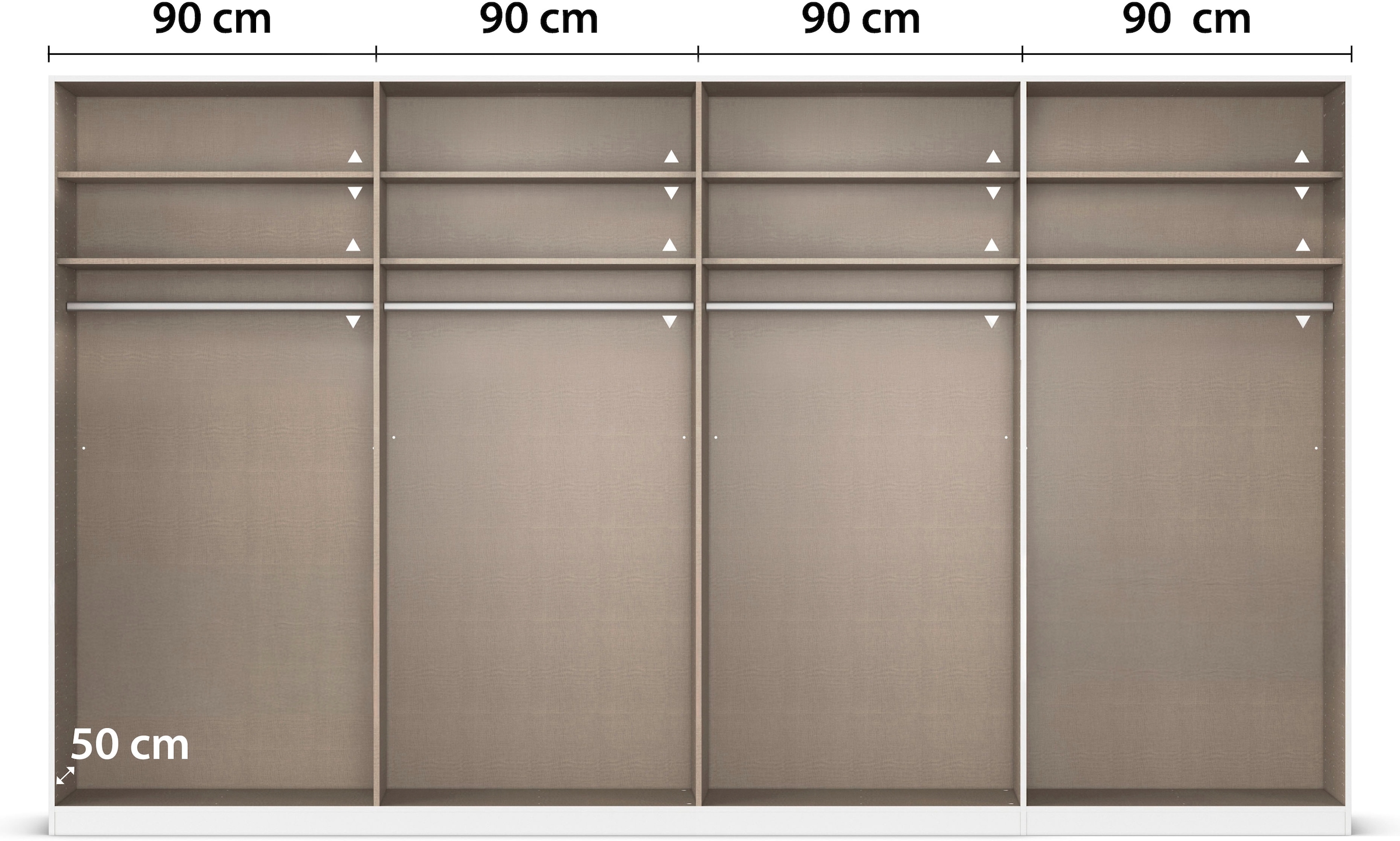 rauch Kleiderschrank, (in 3 verschiedenen Ausstattungen BASIC/CLASSIC/PREMIUM), mit hochwertigen Stangengriffen in Schwarz aus Metall MADE IN GERMANY