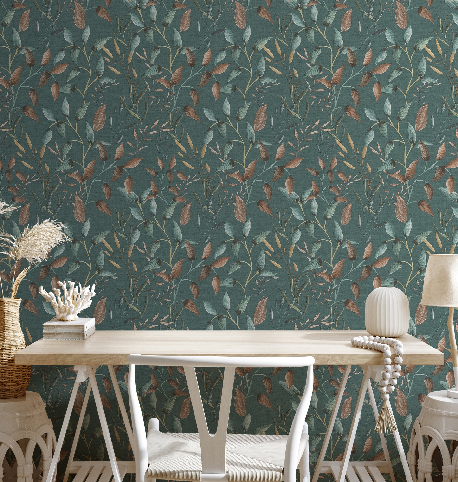 A.S. Création Vliestapete »PintWalls II Blätterranken Tapete Mustertapete Blätter Natur«, matt, Vliestapete floral für Schlafzimmer Küche Wohnzimmer Blätterranke Flur