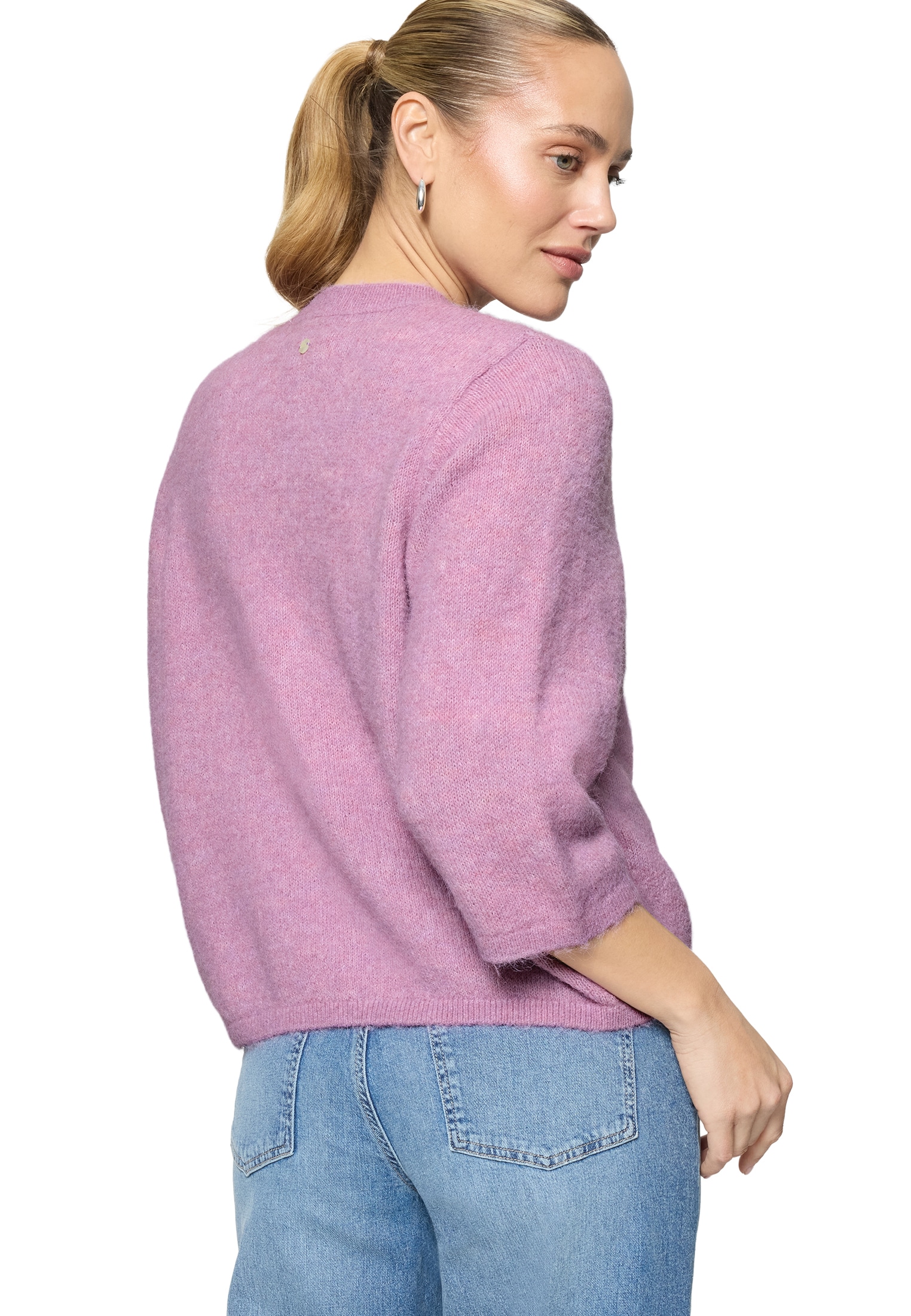 Zero Strickjacke »Damen 3/4 Arm und Knöpfe« 1 Knopfleiste