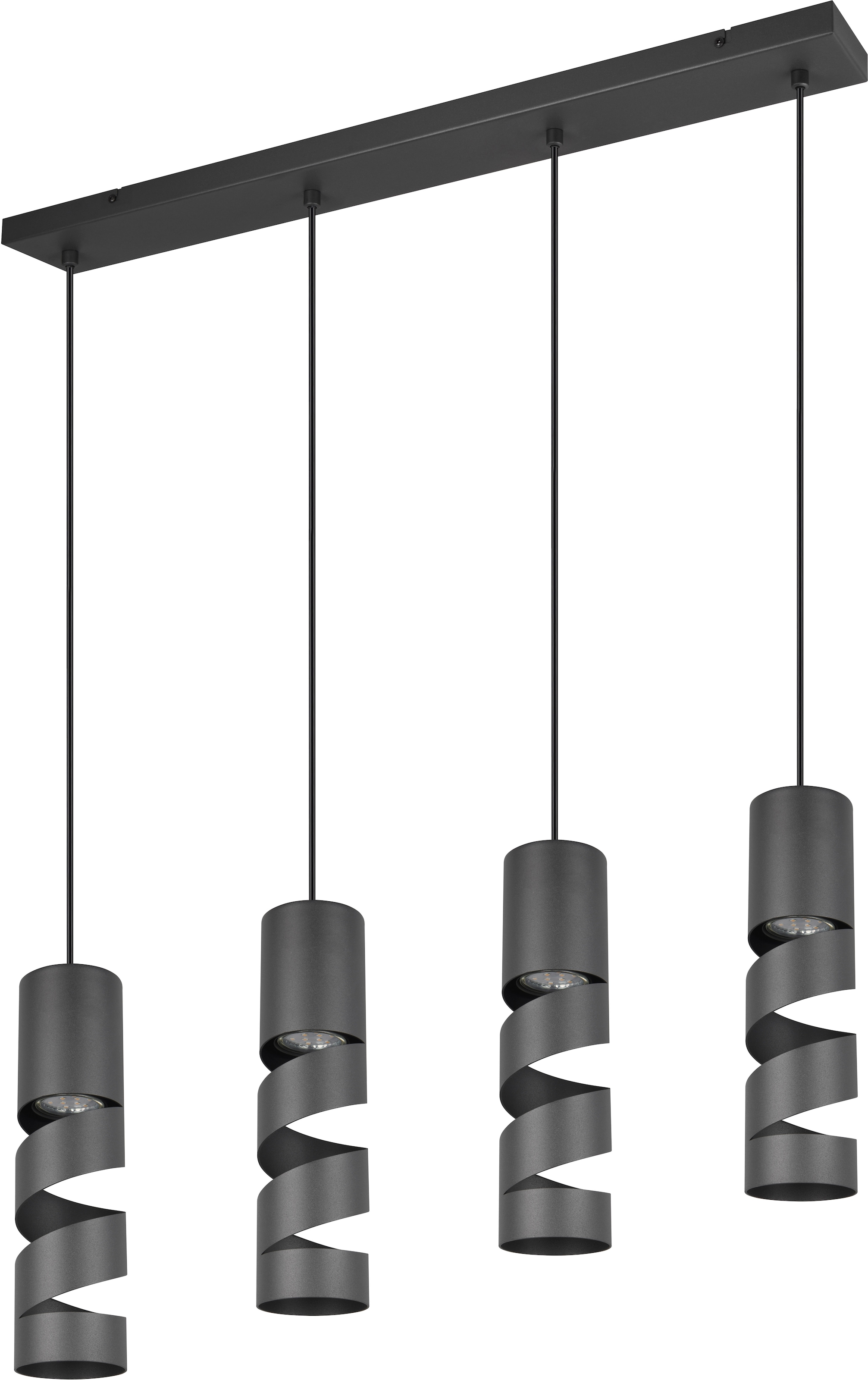 TRIO Leuchten Pendelleuchte »STREAM, Hängelampe mit Metallschirm, exkl GU10 max 10W« GU10 1 Stk. warmweiß - kaltweiß Höhe einstellbar max 150 cm, Moderne Hängeleuchte Wohnzimmer Büro