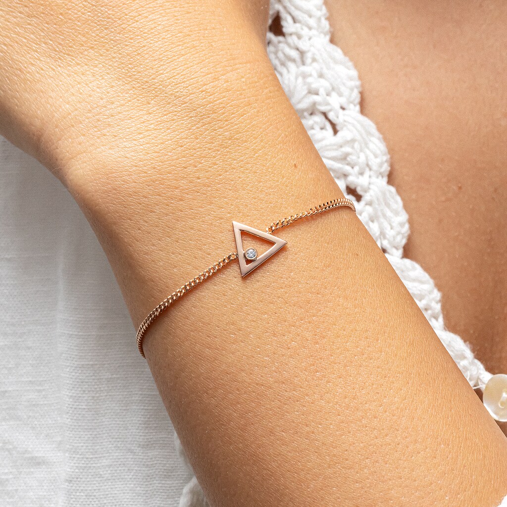 CAÏ Armband »925 Sterling Silber rosé vergoldet Dreieck Zirkonia«