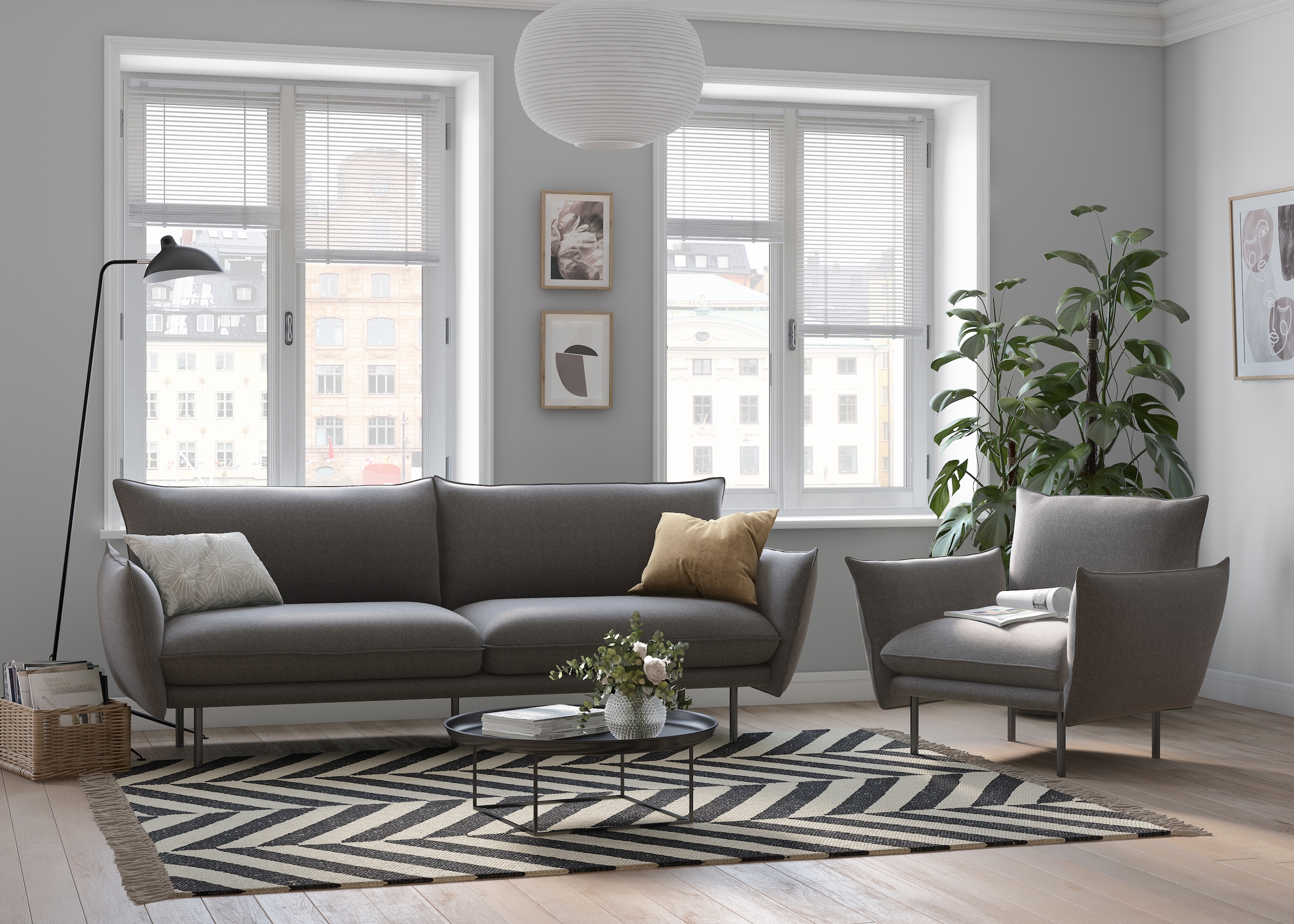 andas 3-Sitzer »Stine«, Besonderes Design durch Kissenoptik und Keder, by Morten Georgsen