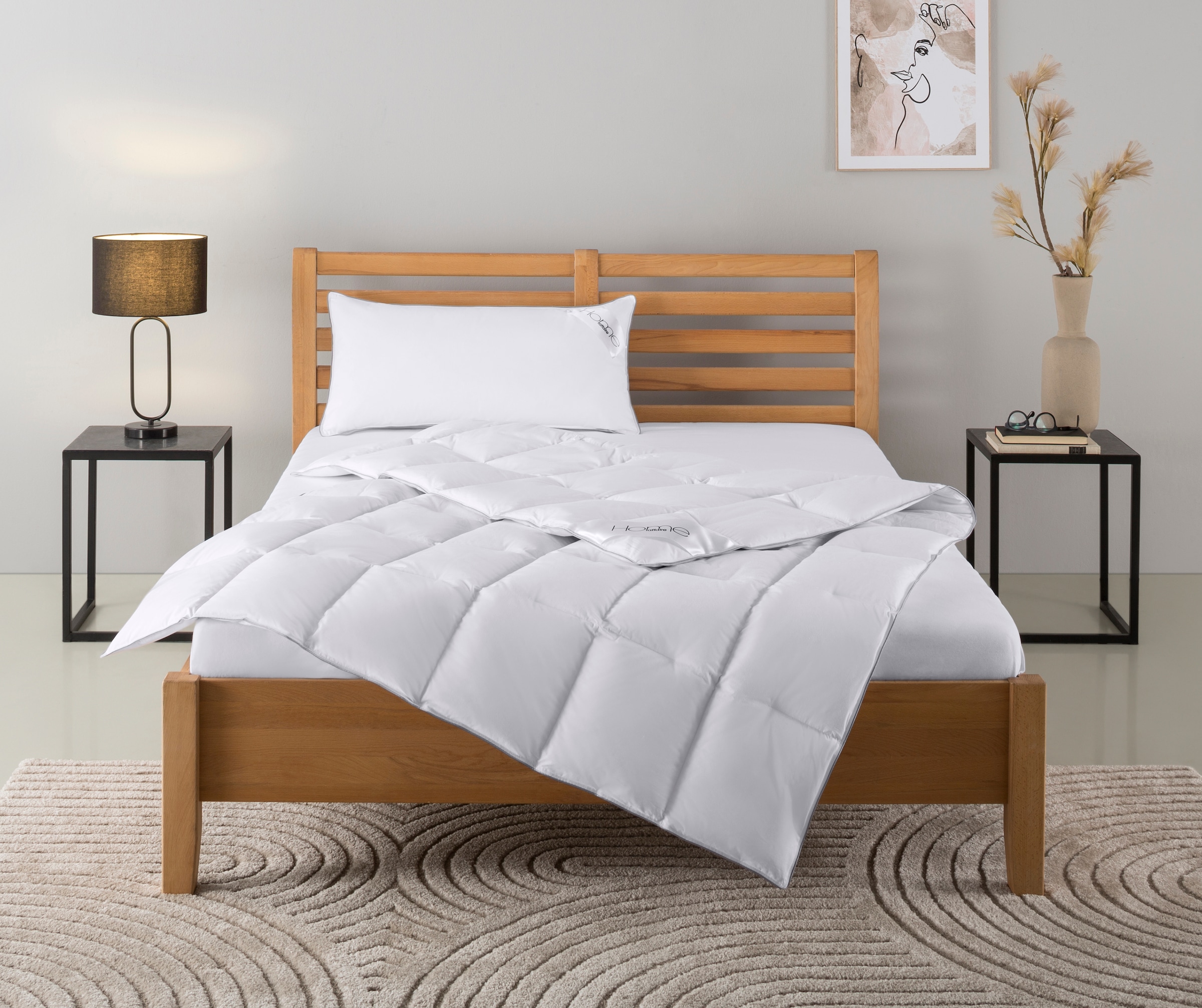 Home affaire Daunenbettdecke + Kopfkissen "TAMINS, Bettdecke 135x200 cm und günstig online kaufen