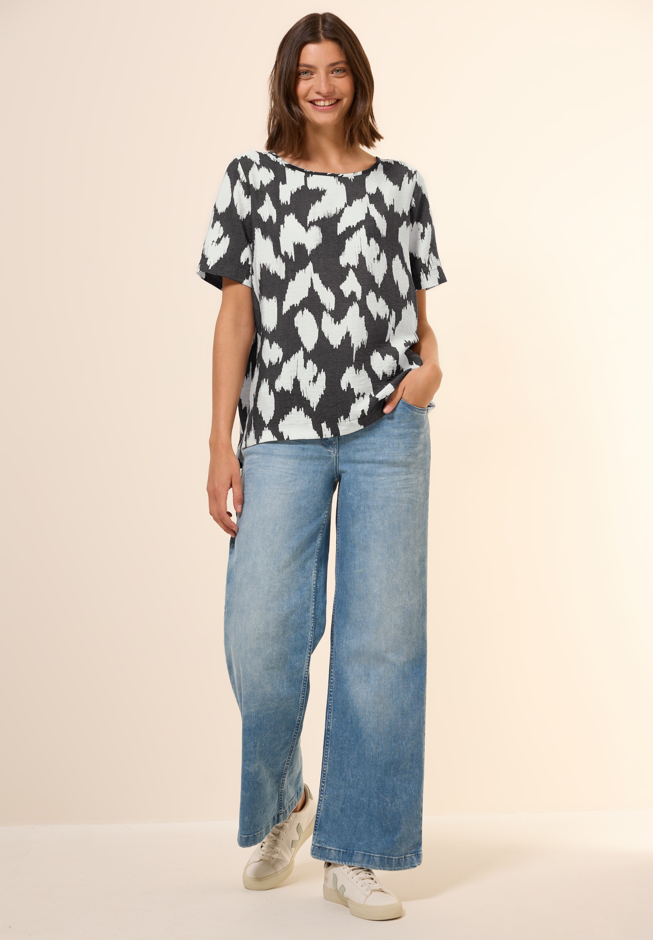 Cecil Shirtbluse, mit Rundhalsausschnitt