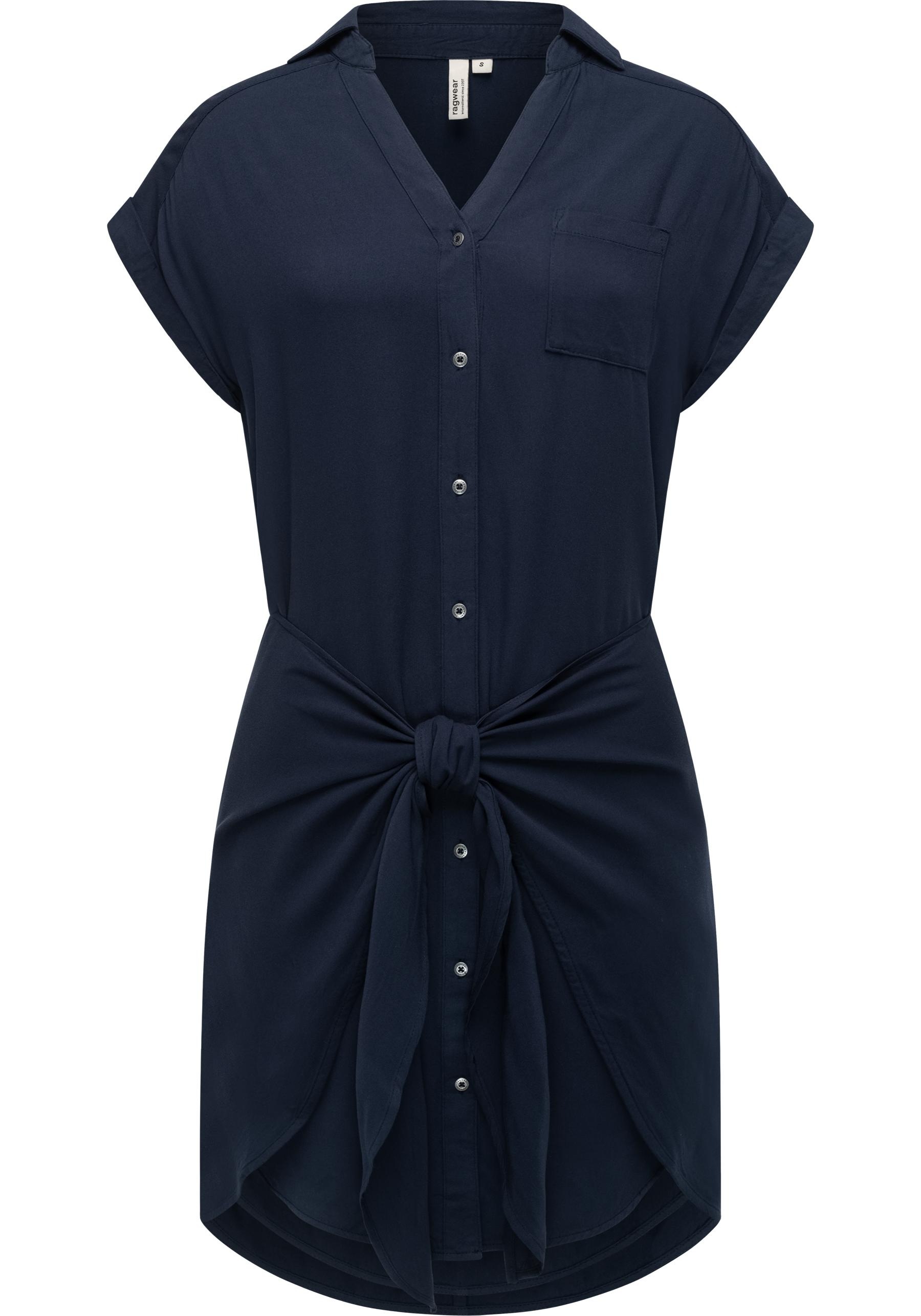 Ragwear Blusenkleid "Bahaya" Brusttasche stylisches Damen Sommerkleid mit Bindeband