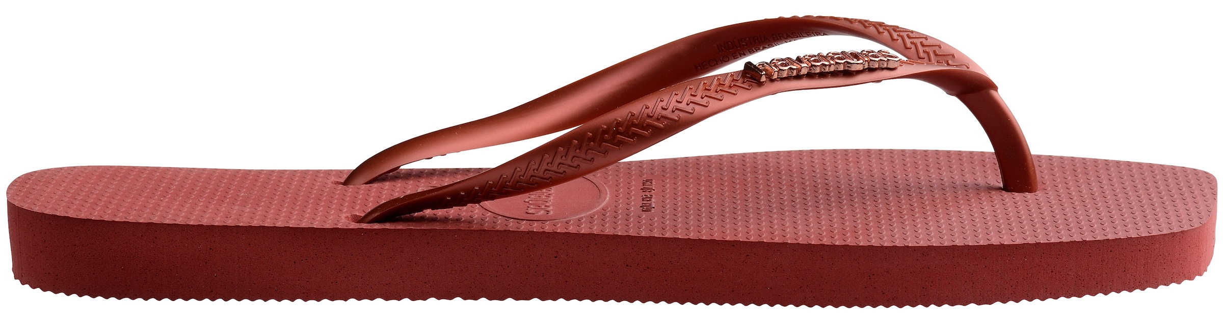 Havaianas Zehentrenner »SQUARE LOGO METALLIC«, Sommerschuh, Schlappen, Poolsildes mit Metallic-Riemchen