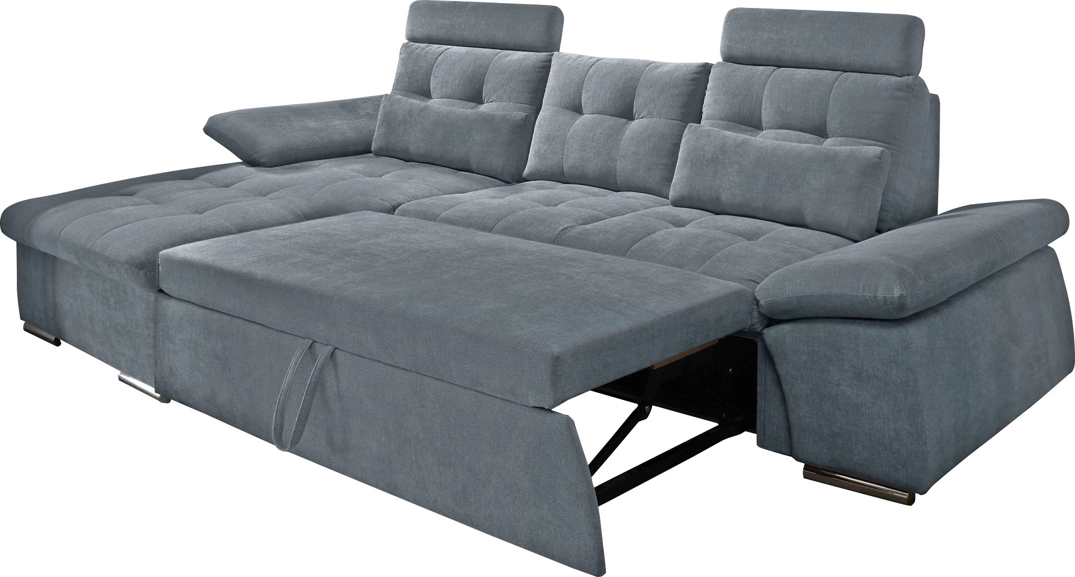 ED EXCITING DESIGN Ecksofa »Nalo L-Form«, mit Bettfunktion, Kopfstützen, Nierenkissen, Armteilverstellung