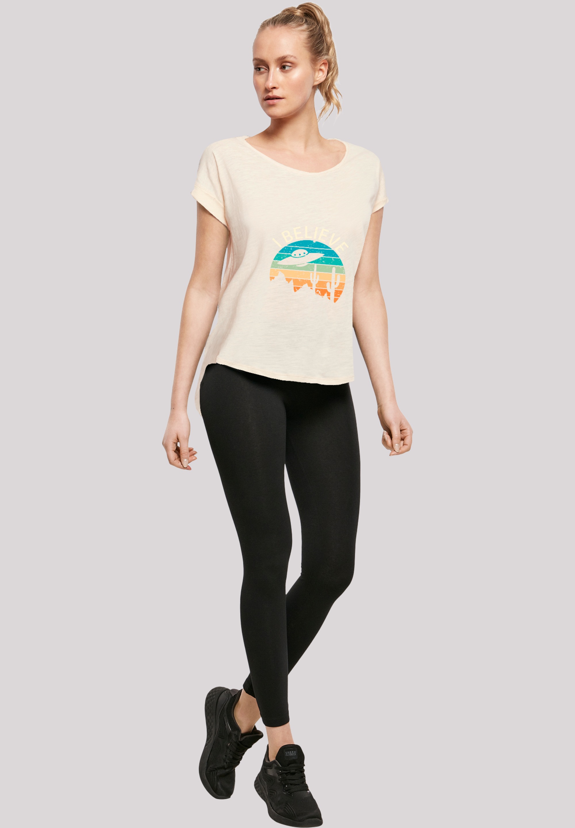 F4NT4STIC T-Shirt »I Believe UFO Alien Sonnenuntergang«, Premium Qualität