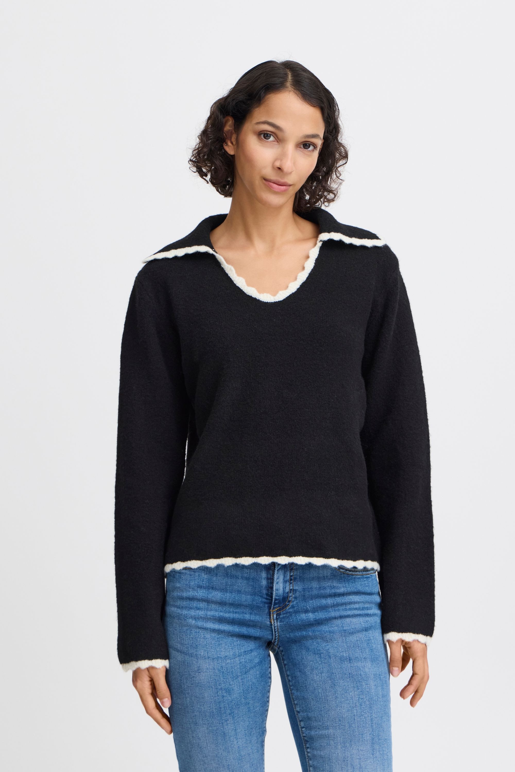 b.young Strickpullover »Strickpullover BYNINNA W. COLLAR -«