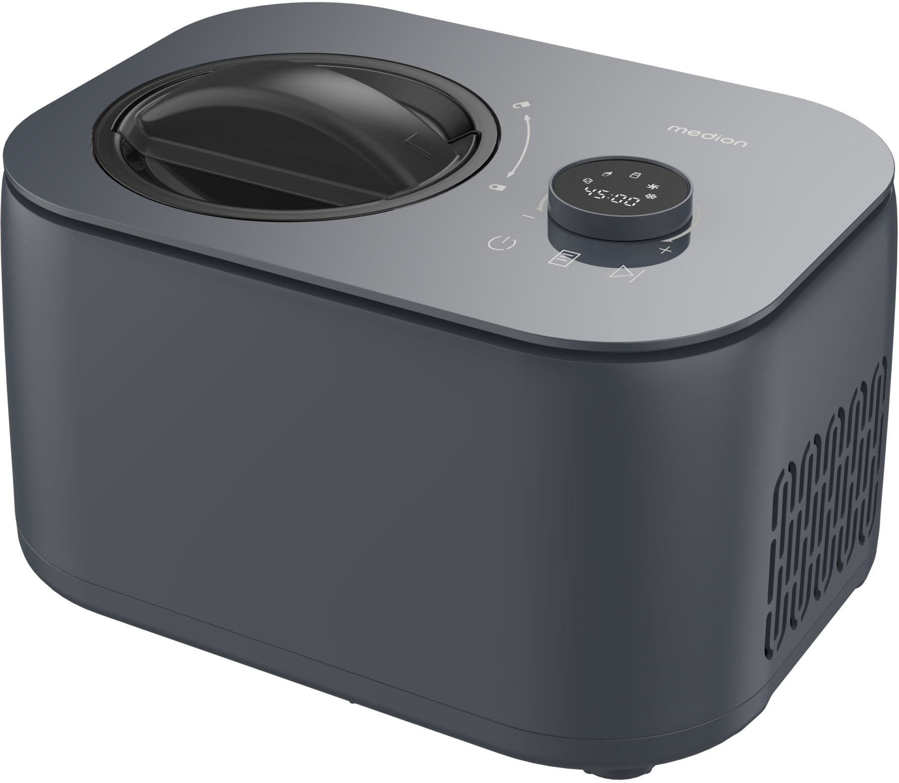 Medion Eismaschine "MD 100116" 1 l 100 W Mixen, Eis, Joghurt oder Slush zubereiten, Eis nachkühlen