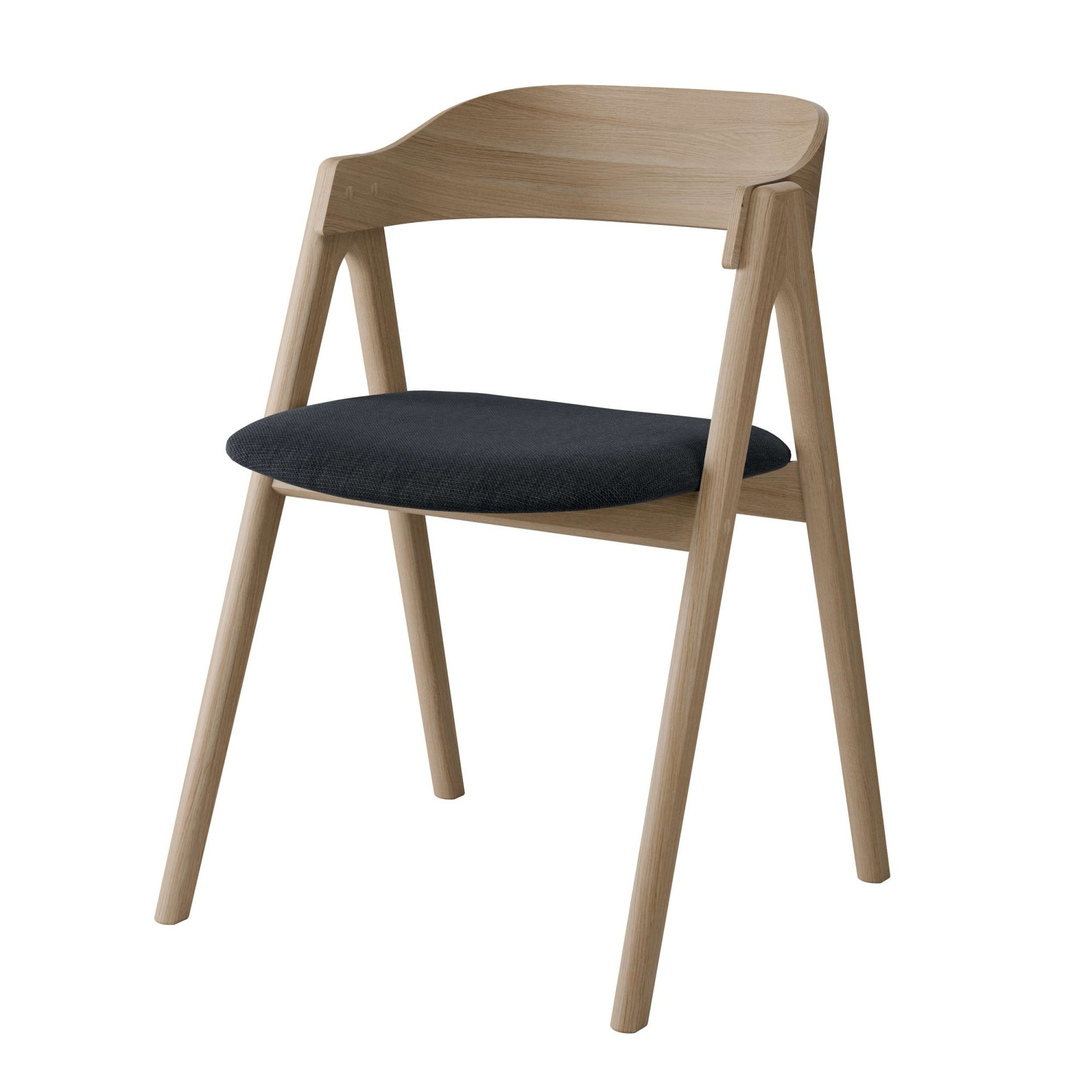 Stuhl HAMMEL FURNITURE "Mette by Hammel", , weiß pigmentierter lack, weiß pigmentierter lack, dunkelgrau, B:52cm H:75cm T:54cm, Massivholz, Stoff, Stühle, Stuhl, Massivholz, gepolsterte Sitzfläche, versch. Farbvarianten