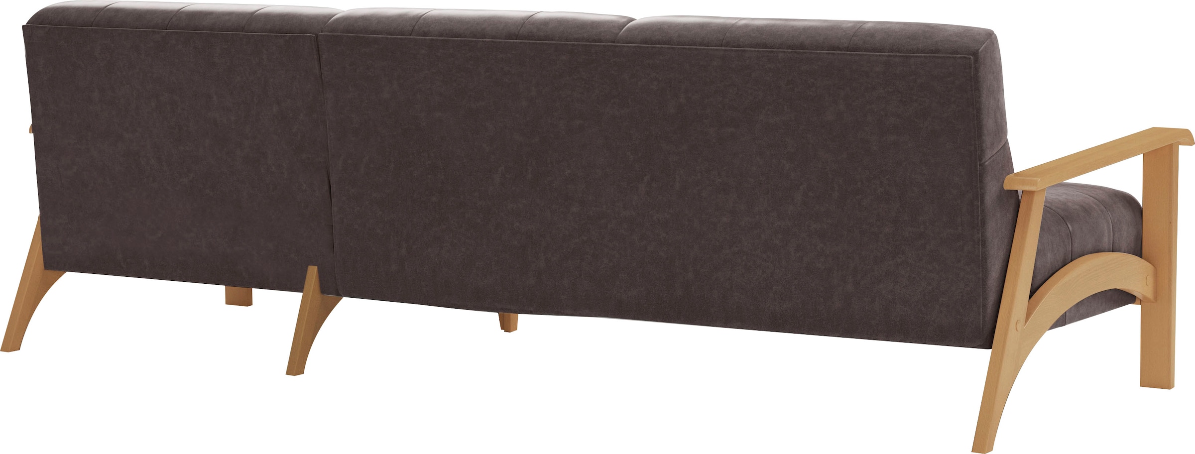 sit&more Ecksofa »Billund L-Form«, Armlehnen aus eichefarbigem Buchenholz, verschiedene Bezüge und Farben