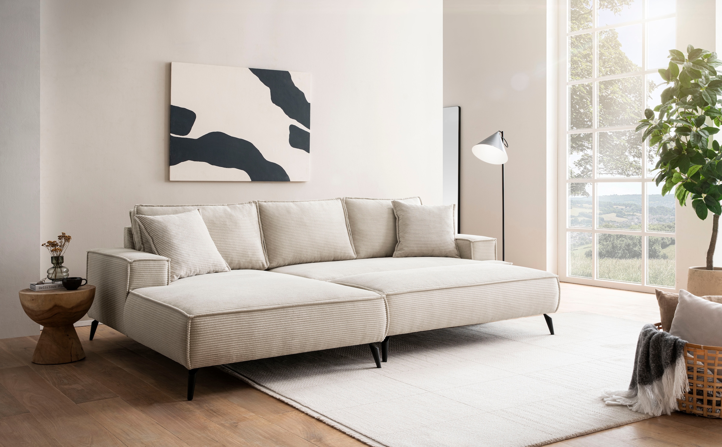 Home affaire Sitzgruppe "TVINNU, Polsterecke L-Form, Schlaffunktion, mit Ho günstig online kaufen