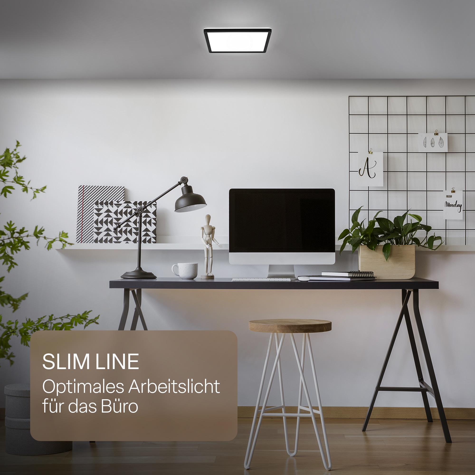 B.K.Licht LED Panel »SHALLOW« LED-Board 1 Stk. Neutralweiß 29x29x3 cm, Badlampe, Badezimmer, Küche, Wohnzimmer