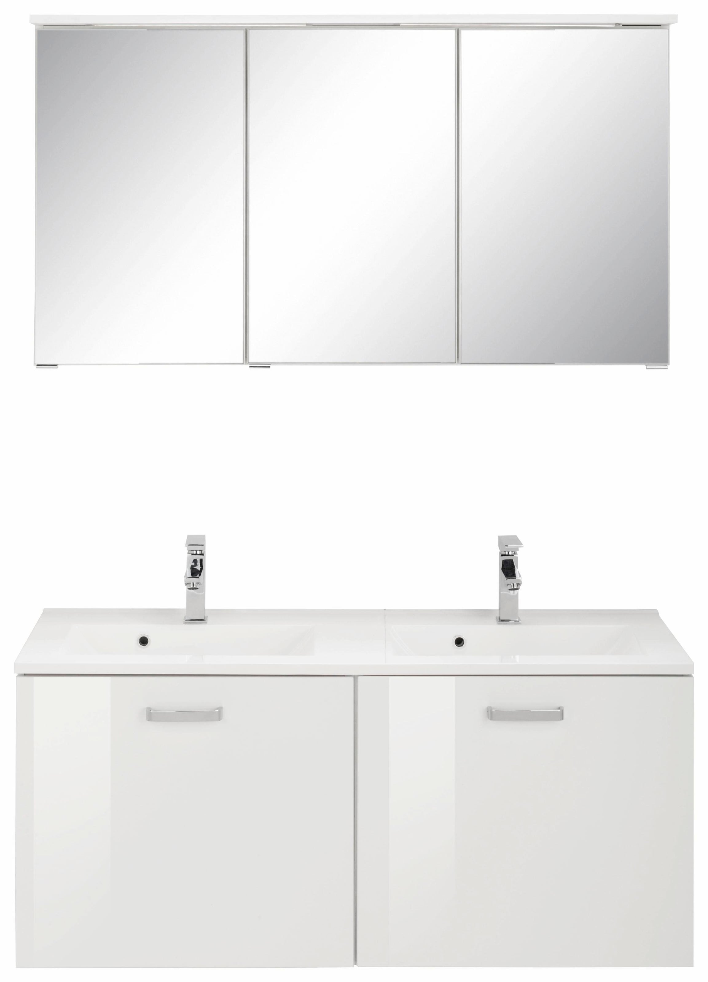 welltime Badmöbel-Set "Ravenna" 2 Stk. tlg. Doppelwaschplatz, Breite 120 cm günstig online kaufen