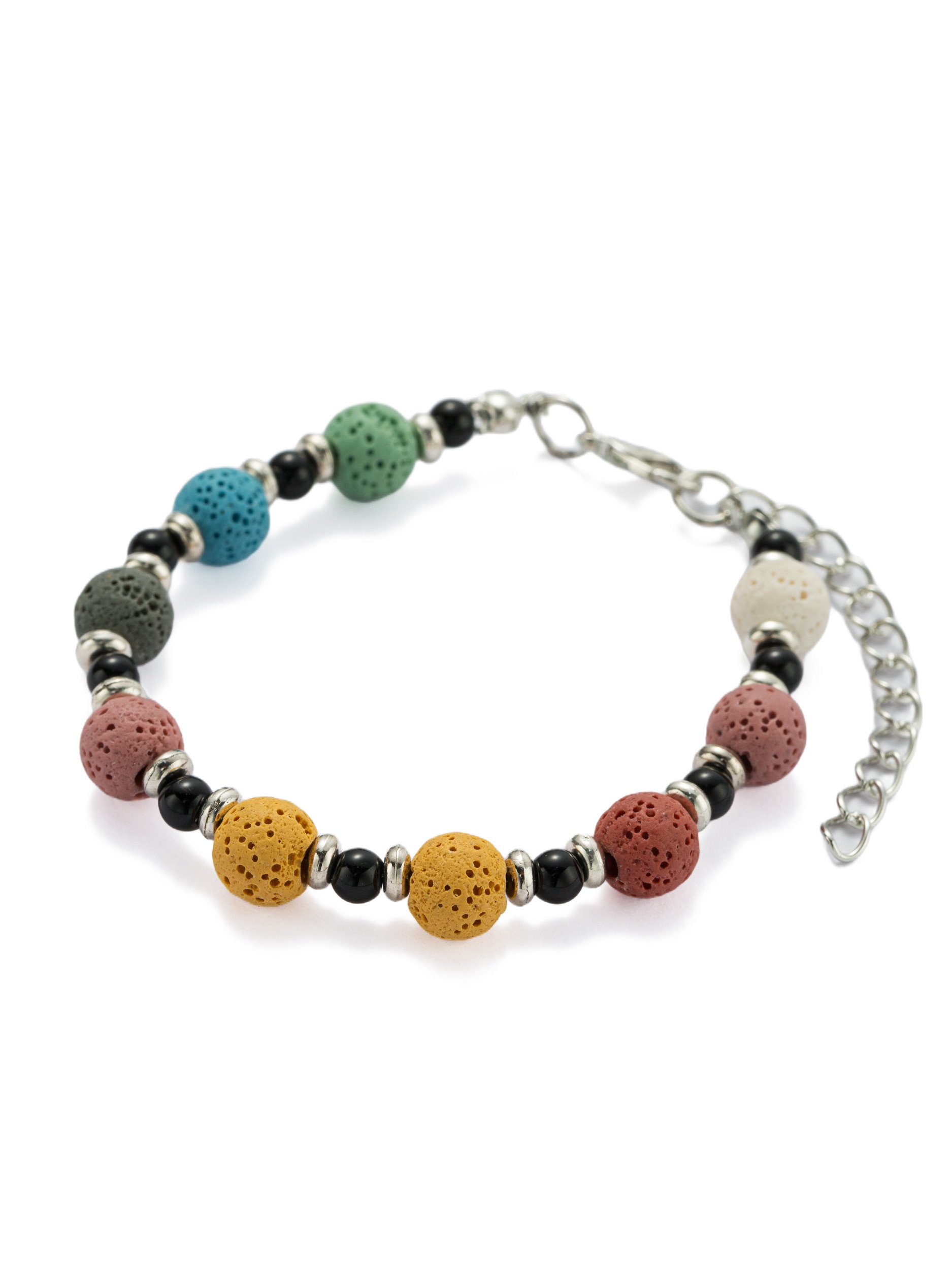 Firetti Armband »Schmuck Geschenk Kupfer Armschmuck Armkette Edelstein« Made in Germany - mit Lavastein, Onyx
