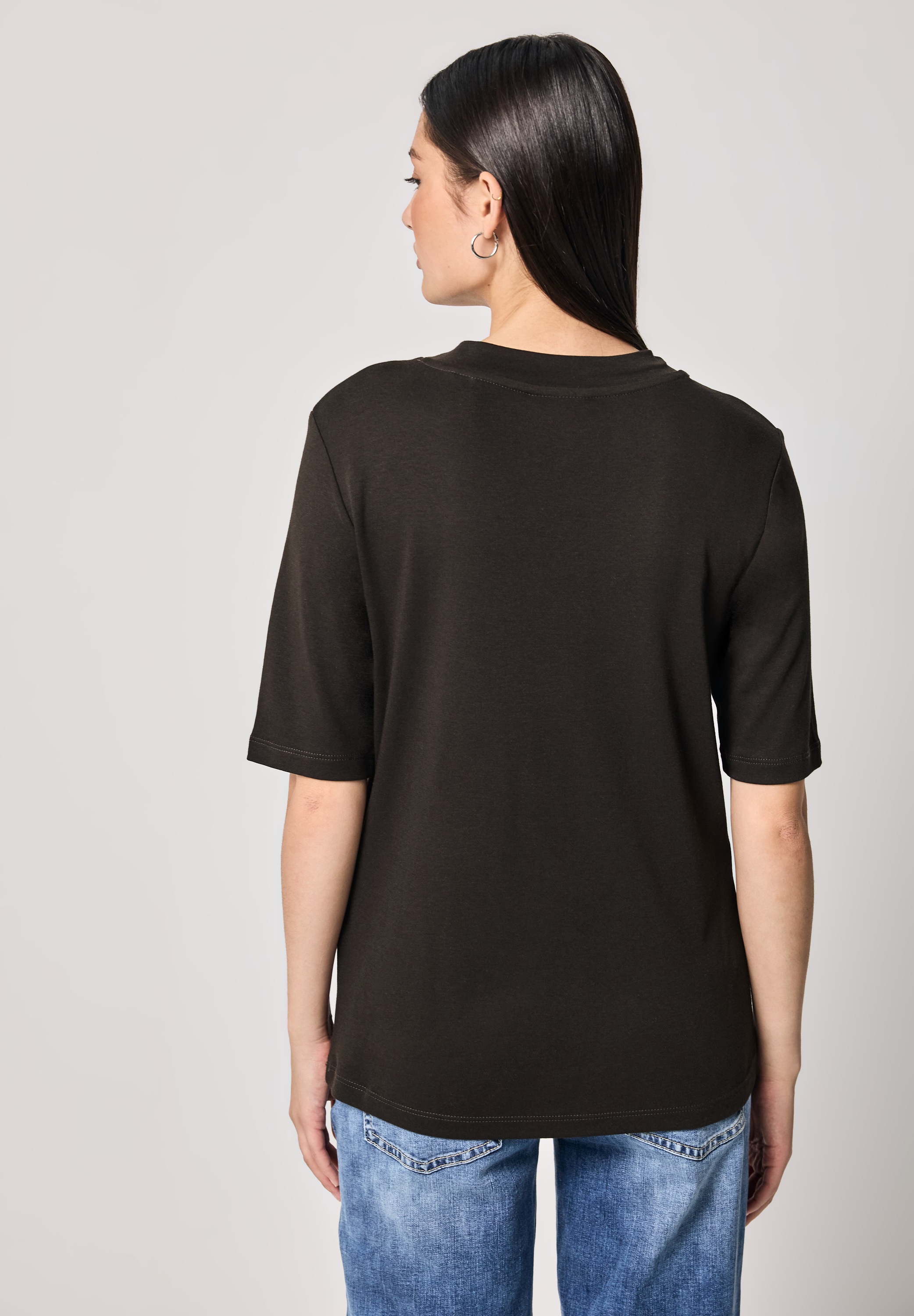 STREET ONE STUDIO Rundhalsshirt, mit Rundhalsausschnitt