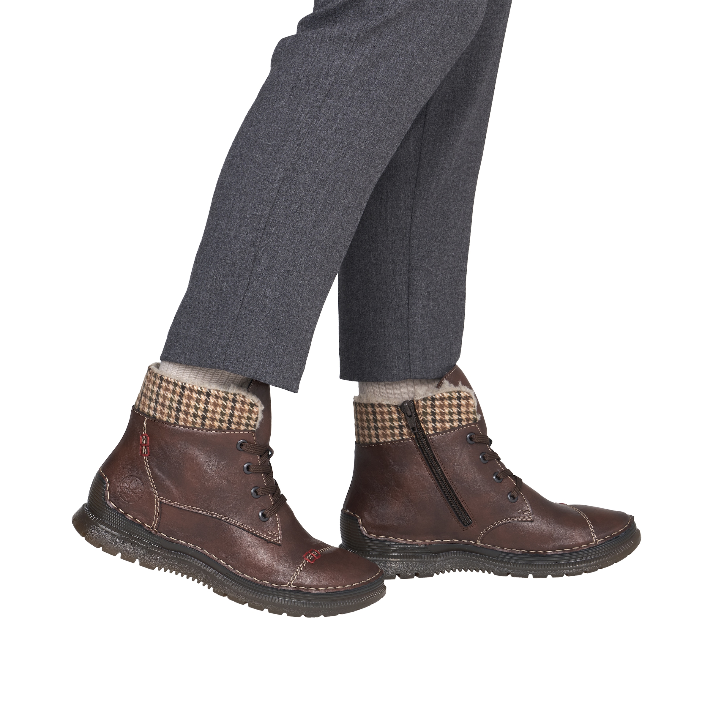 Rieker Schnürboots  Winterboots, Keilstiefelette mit Ziersteppung