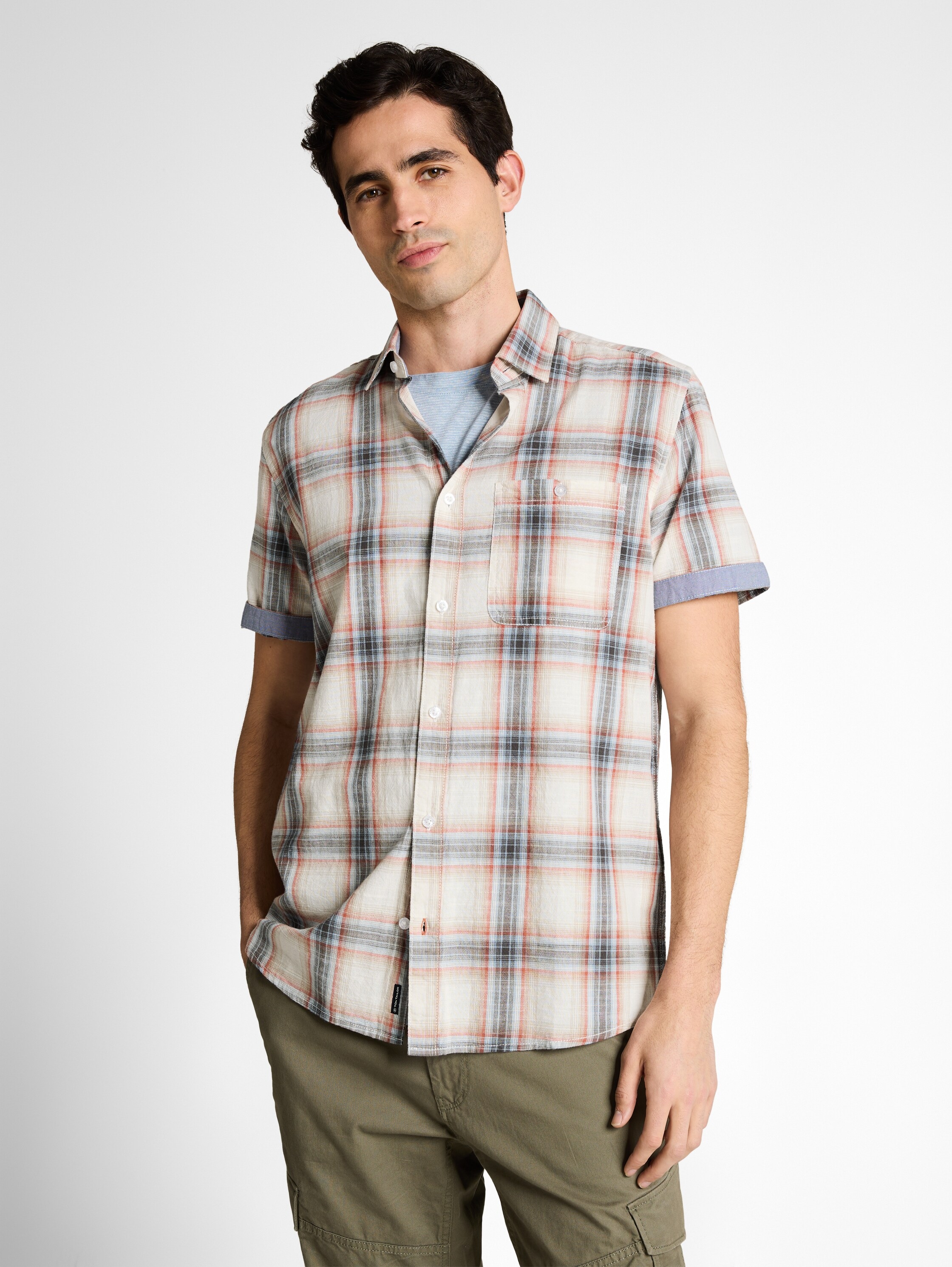 TOM TAILOR Kurzarmhemd mit Karo Muster günstig online kaufen