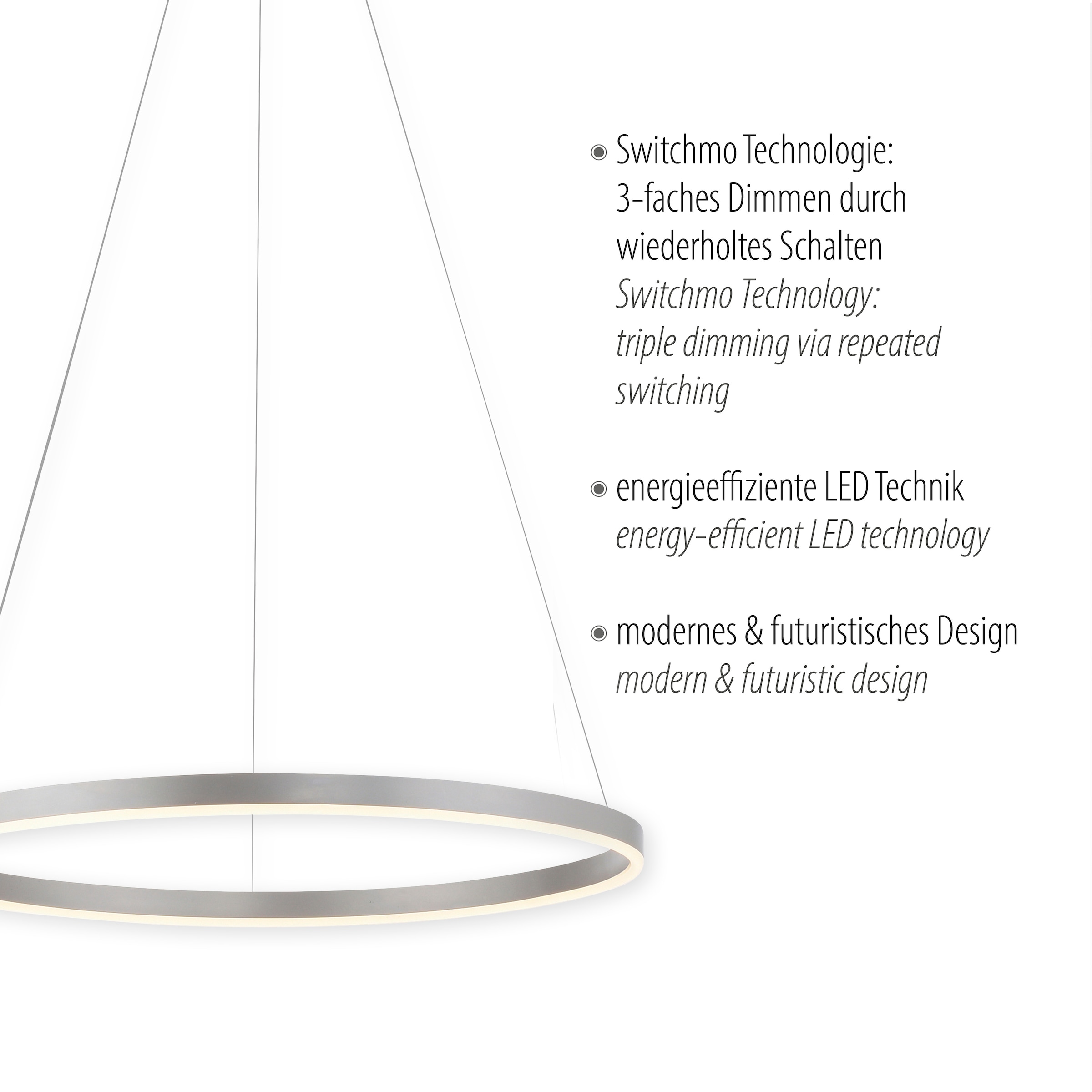 JUST LIGHT Pendelleuchte »RITUS«, 1 flammig, Leuchtmittel LED-Board | LED fest integriert, LED, dimmbar, Switchmo