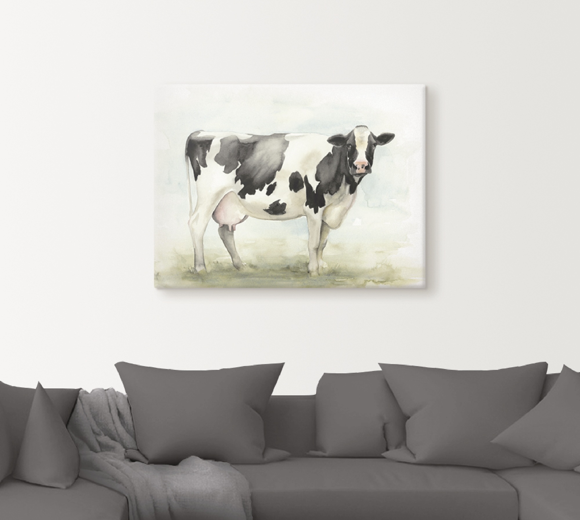Thumbnail - Artland Wandbild "Wasserfarben Kuh I", Haustiere, (1 St.), als Leinwandbild, Poster in verschied. Größen