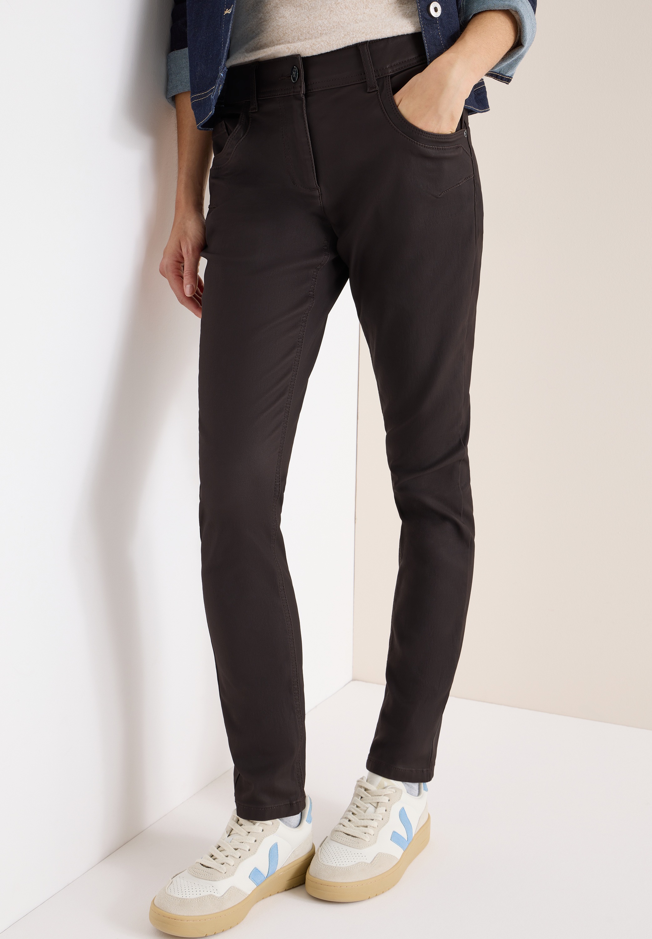 Cecil 5-Pocket-Hose mit leichtem Glanz günstig online kaufen