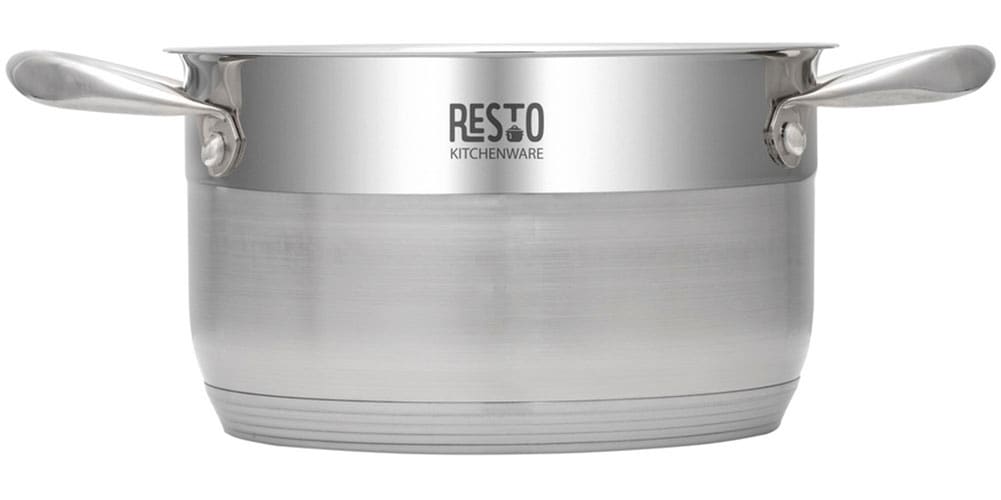 RESTO Kitchenware Kochtopf »Rigel, Topf energiesparend und spülmaschinenfest«, Edelstahl 18/10, (2 tlg.), mit hitzebeständigem Glasdeckel, im Geschenkkarton
