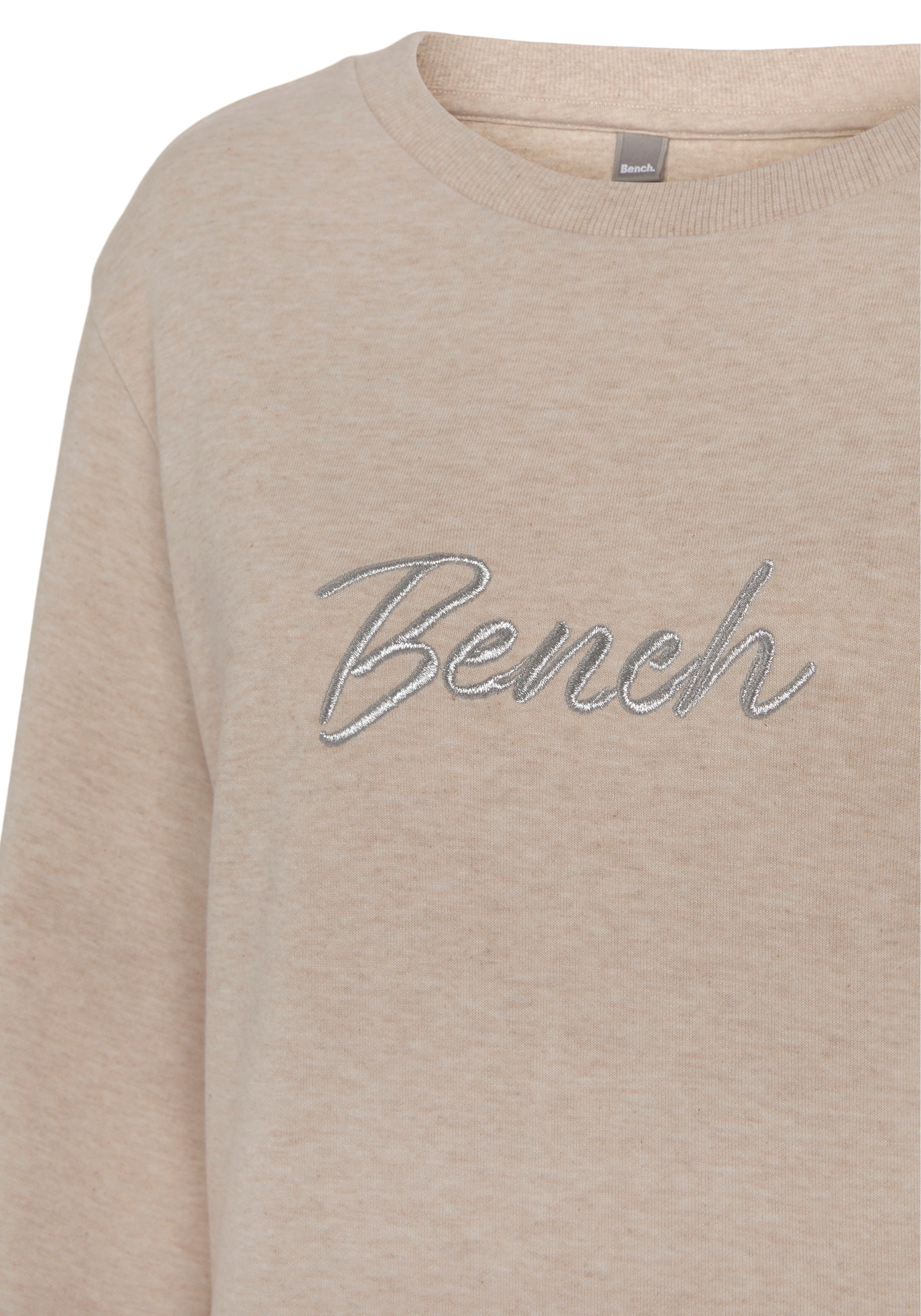 Bench. Loungewear Sweatshirt, mit glänzender Logostickerei, Loungewear